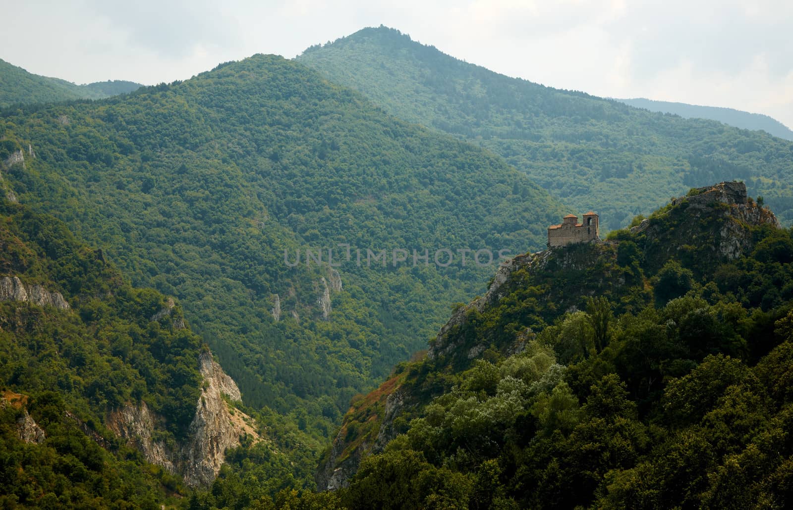 Landscape from the Rhodope mountain with the Asenova fortress