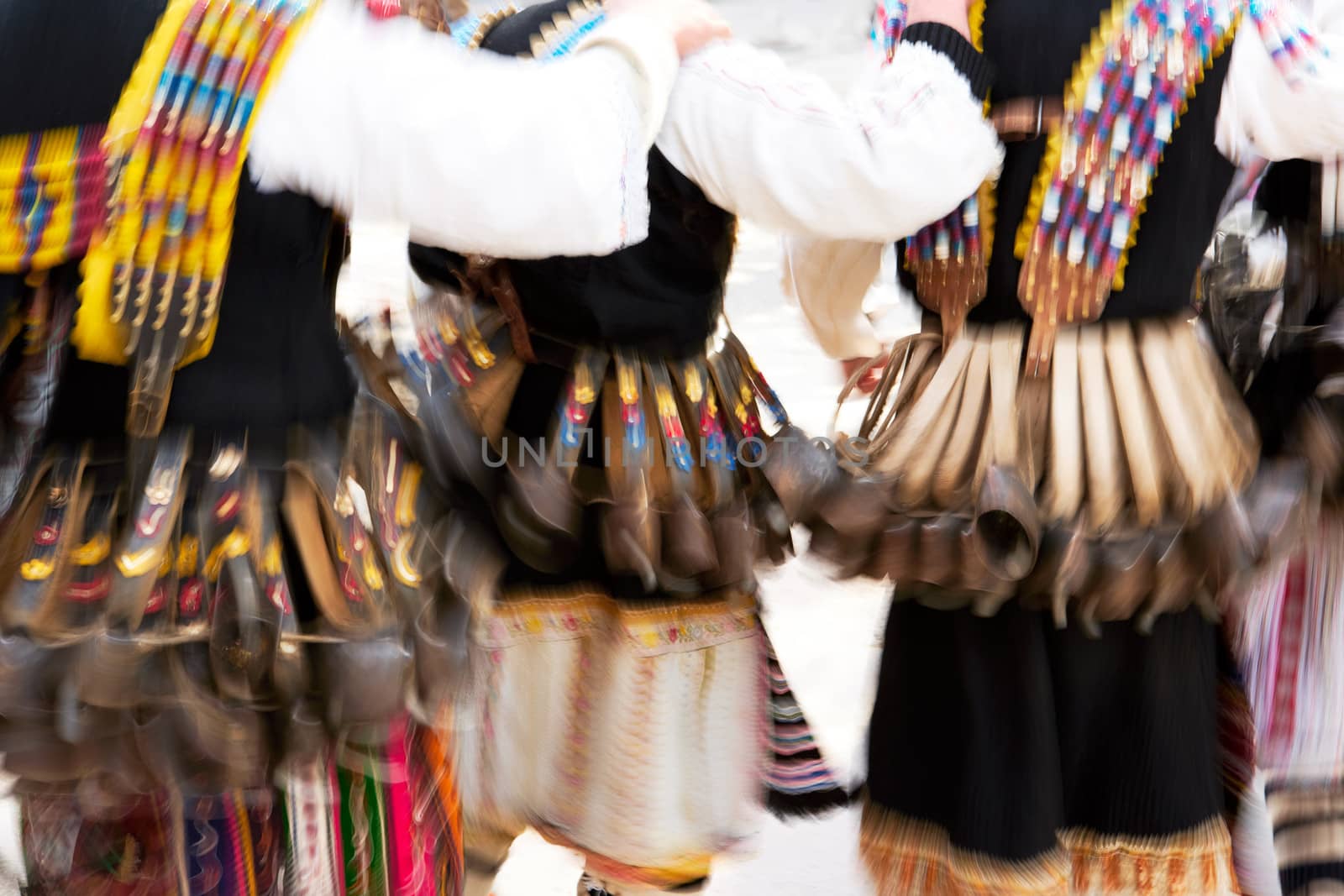 Kukeri traditional mask customs. Unique masquerade tradition from Bulgaria.