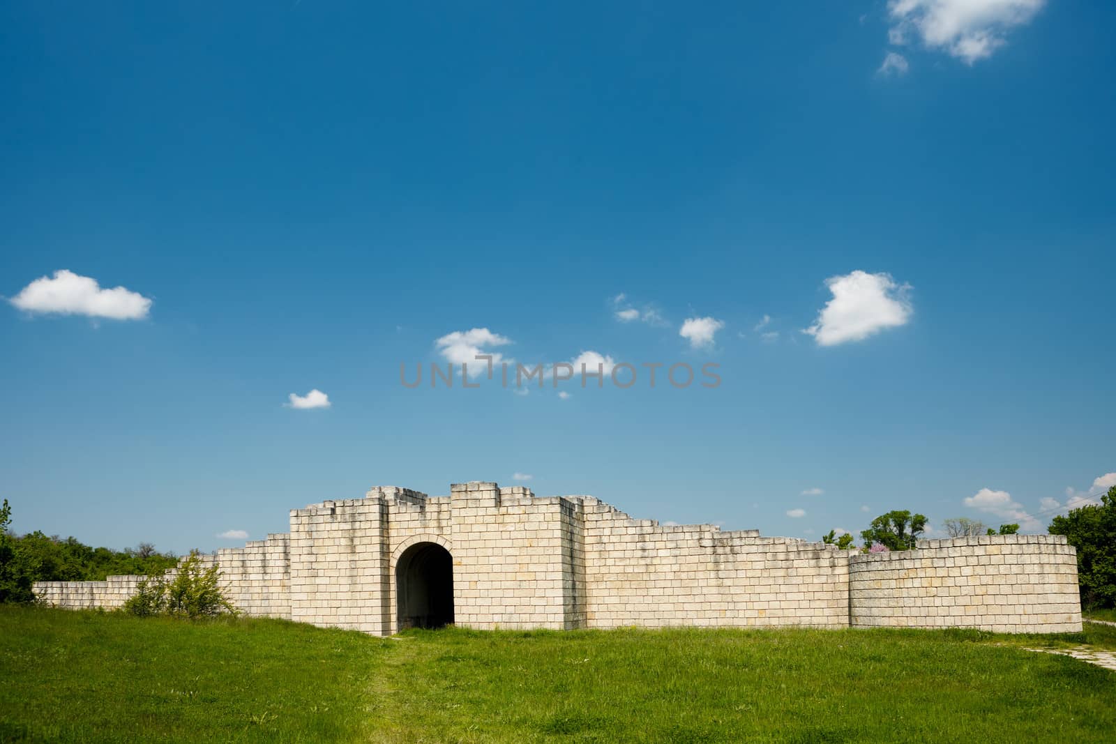 Gate and fortress walls of the Preslav fortress, Bulgaria