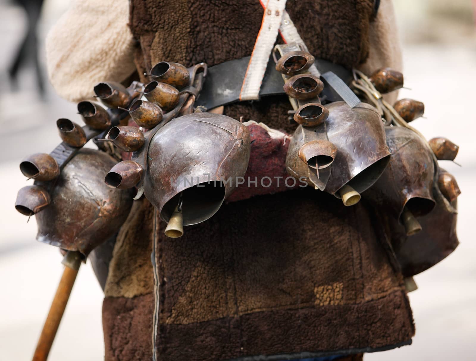 Kukeri traditional mask customs. Unique masquerade tradition from Bulgaria.