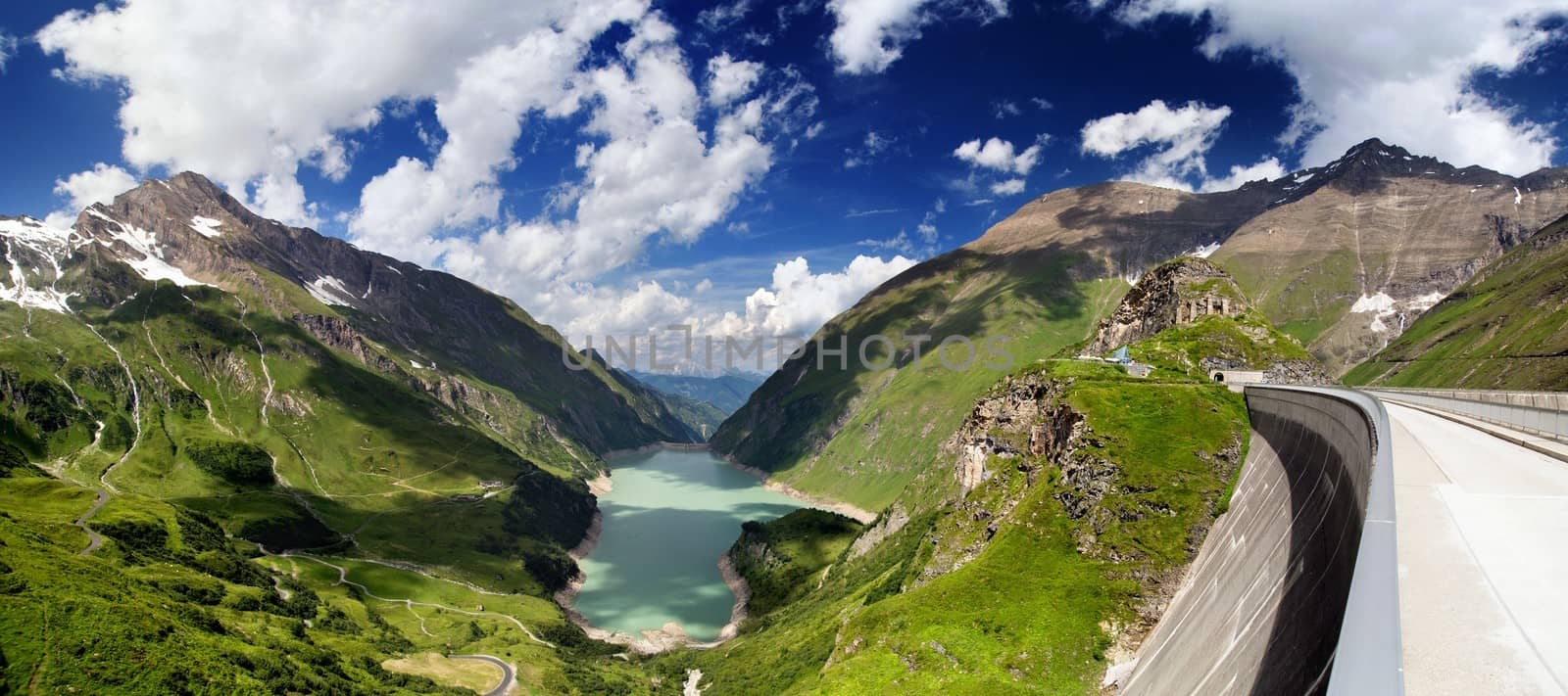 The Kaprun reservoir in the high Alp mountains in Austria