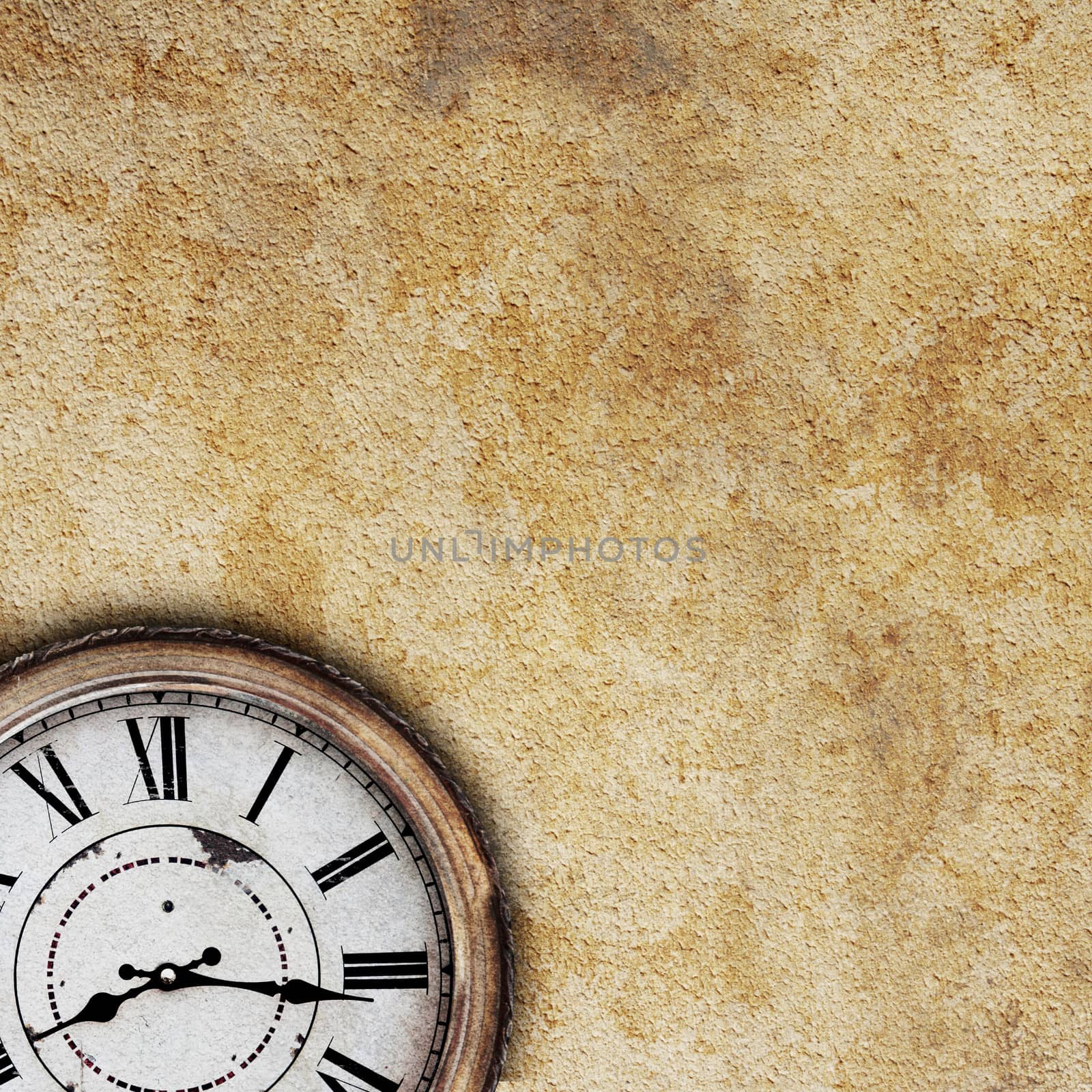 background with vintage clock