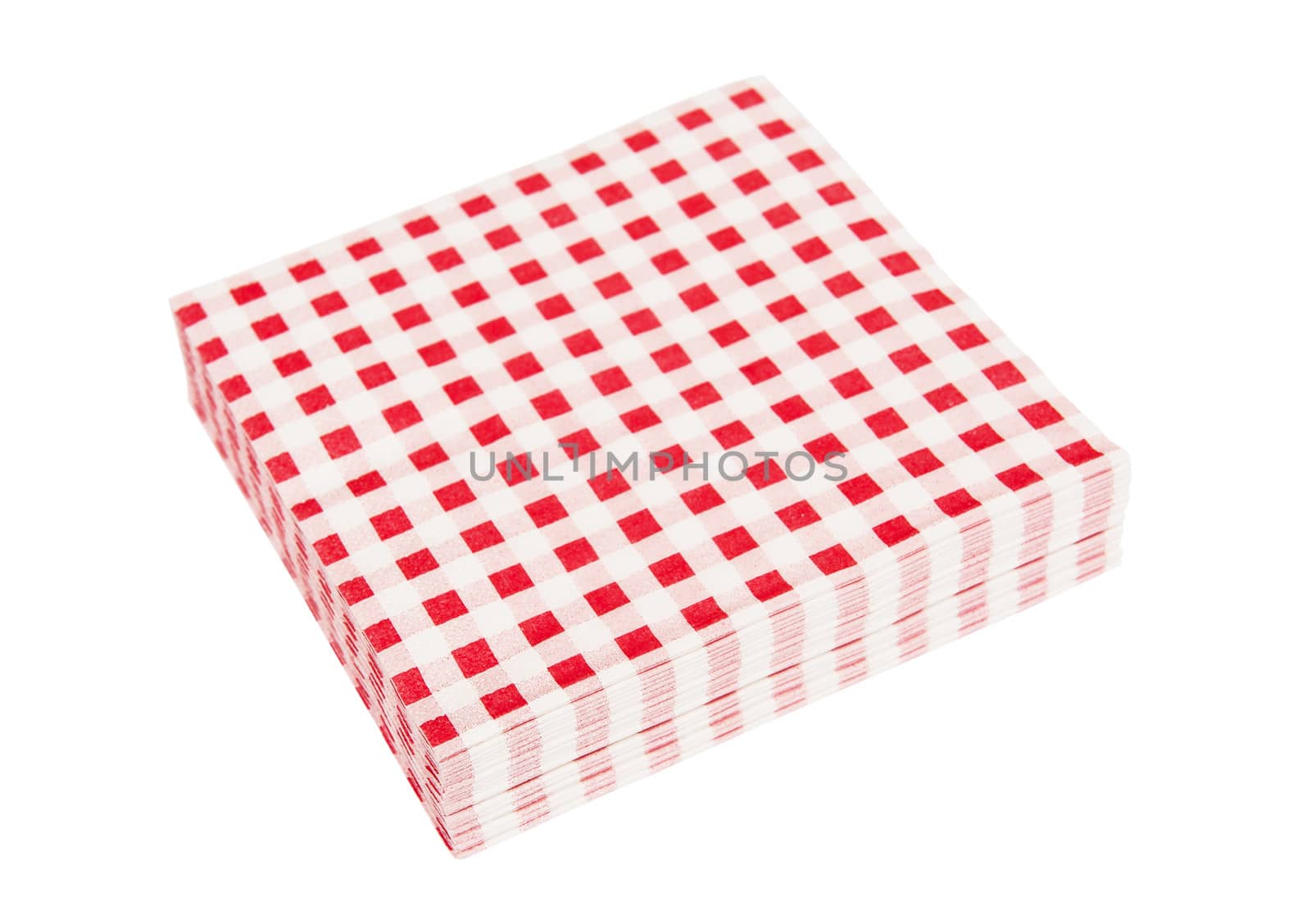 Red napkins isolated on the white background