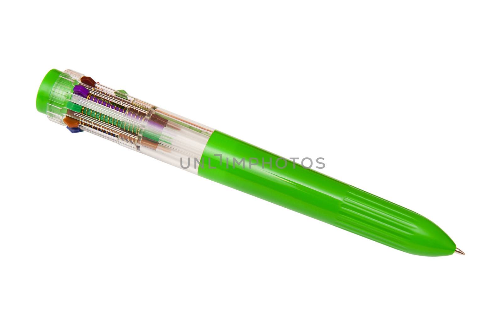 Multi color pen  isolated on the white background