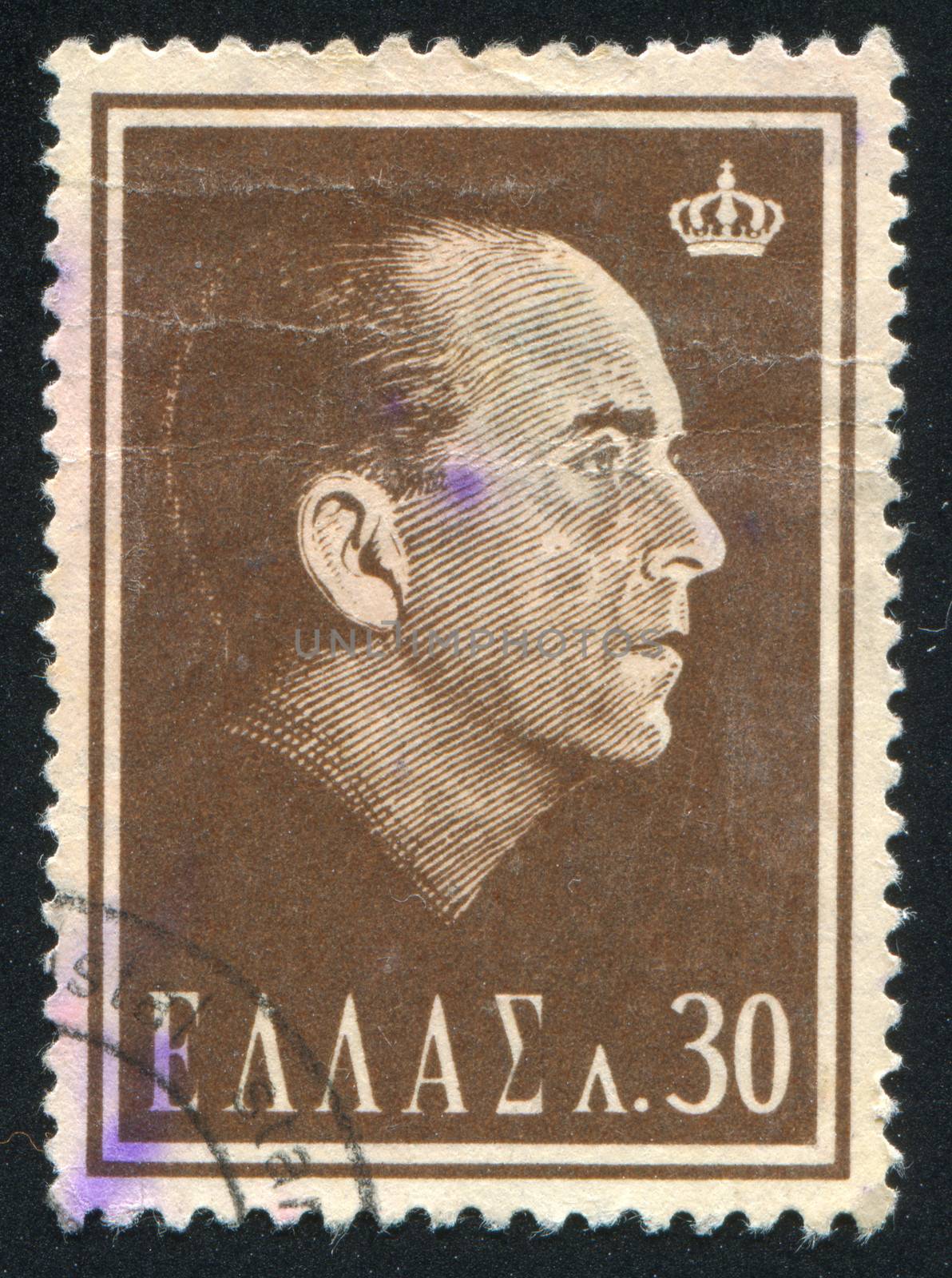 GREECE - CIRCA 1963: stamp printed by Greece, shows King Paul I, circa 1963