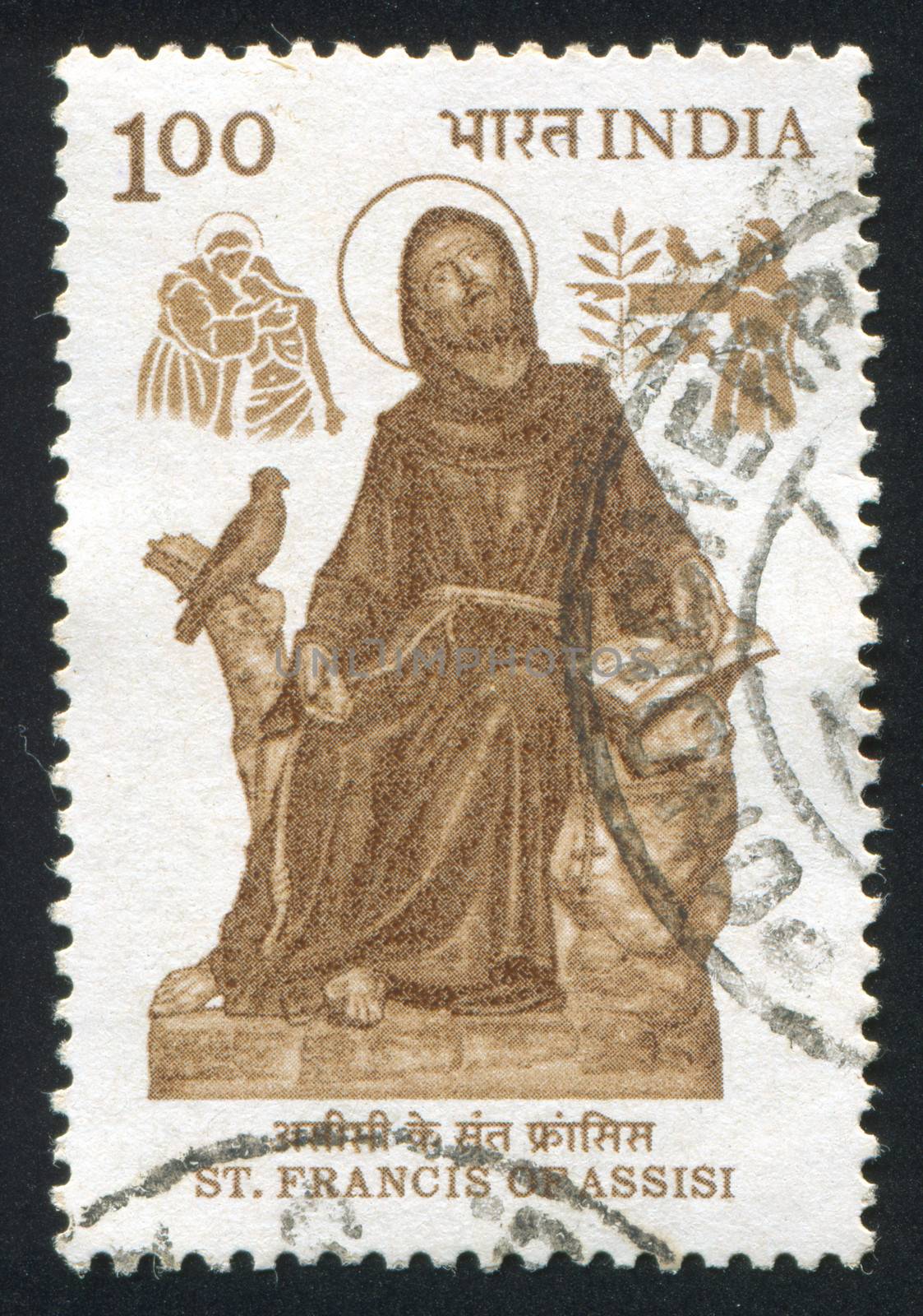 INDIA - CIRCA 1983: stamp printed by India, shows St. Francis of Assisi, circa 1983
