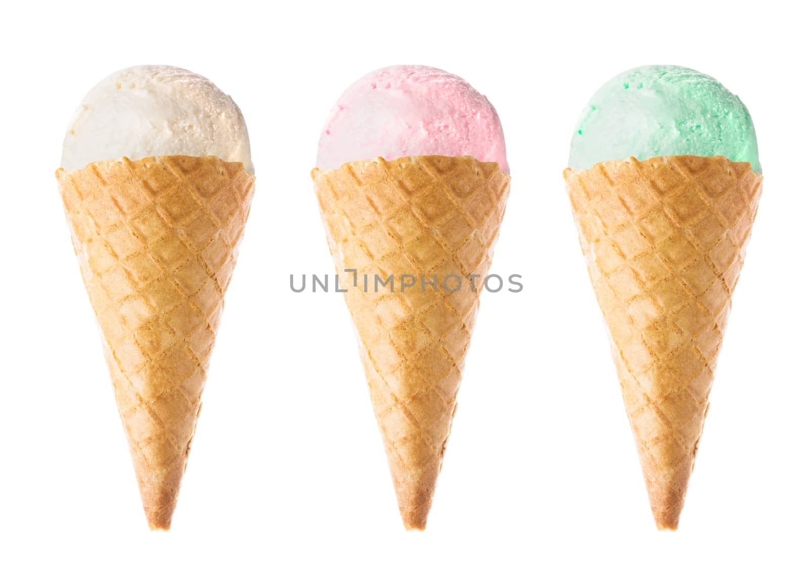 ice cream set isolated on white background