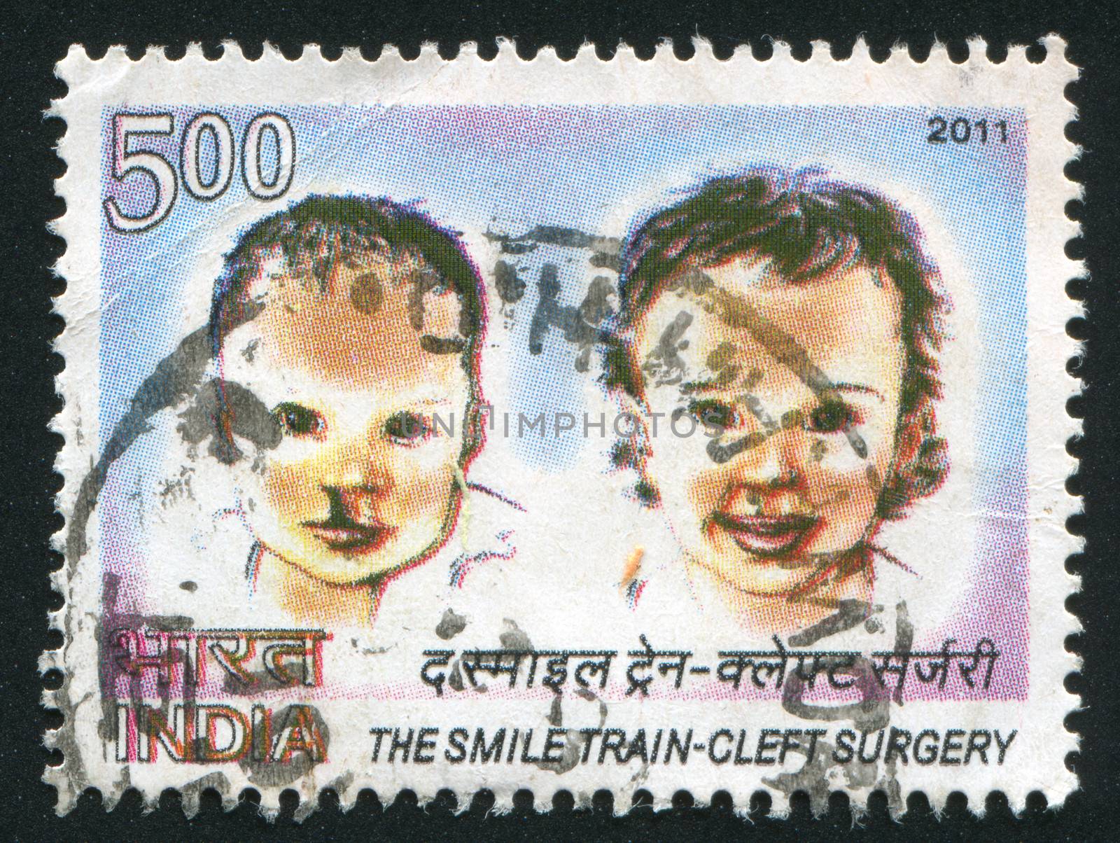 INDIA - CIRCA 2011: stamp printed by India, shows two babies, circa 2011