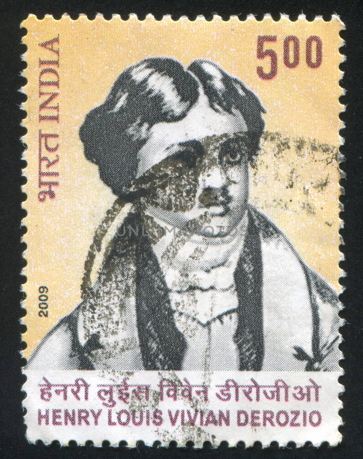 INDIA - CIRCA 2009: stamp printed by India, shows Henry Louis Vivian Derozio, circa 2009