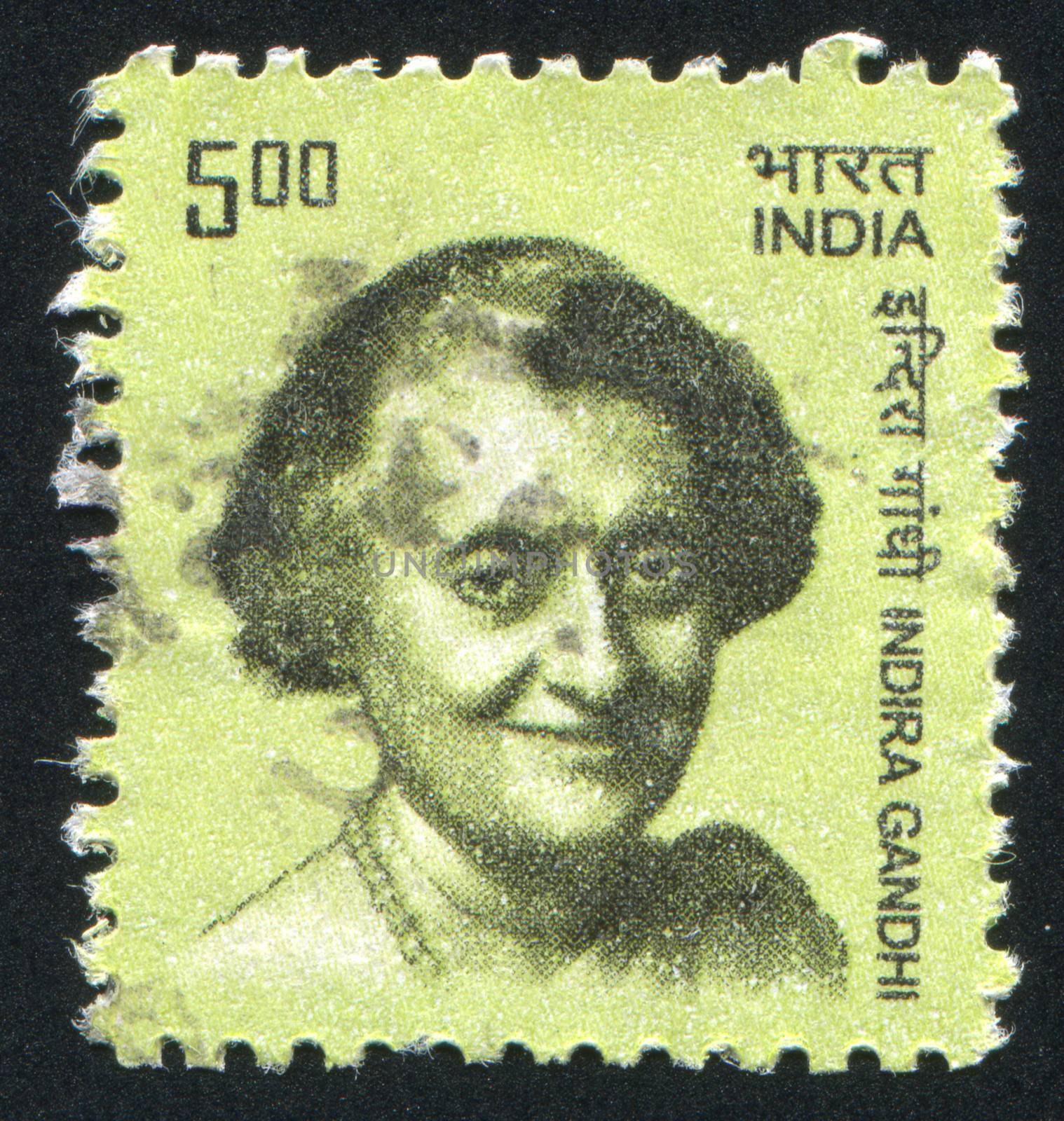 INDIA - CIRCA 1983: stamp printed by India, shows woman Indira Gandhi, circa 1983