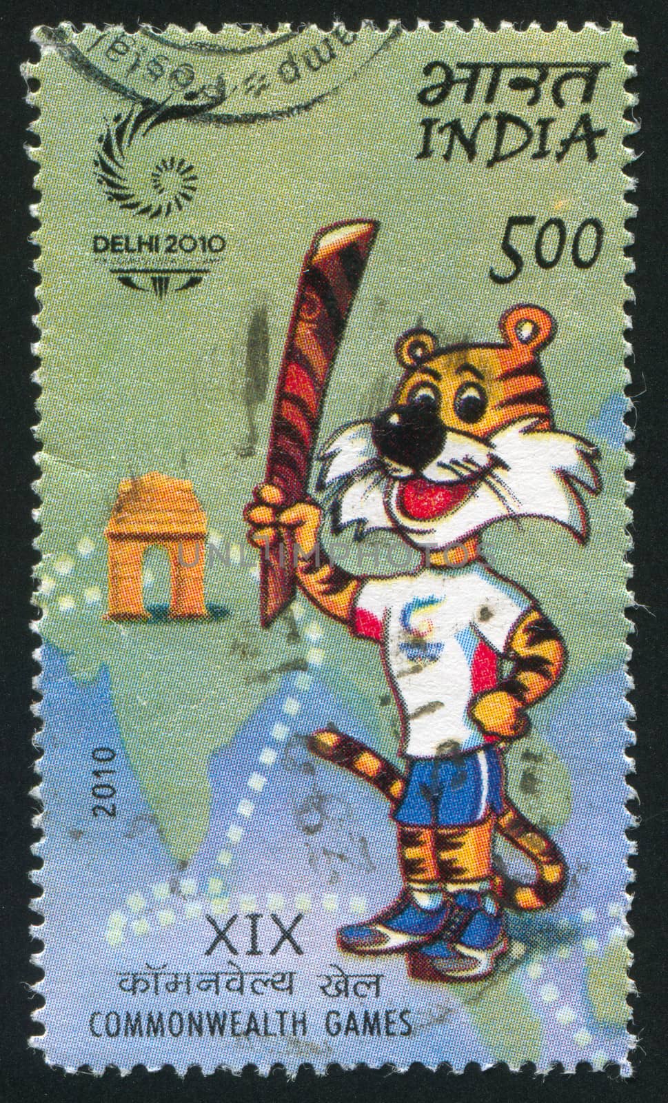 INDIA - CIRCA 2010: stamp printed by India, shows Talisman of XIX Commonwealth games, circa 2010