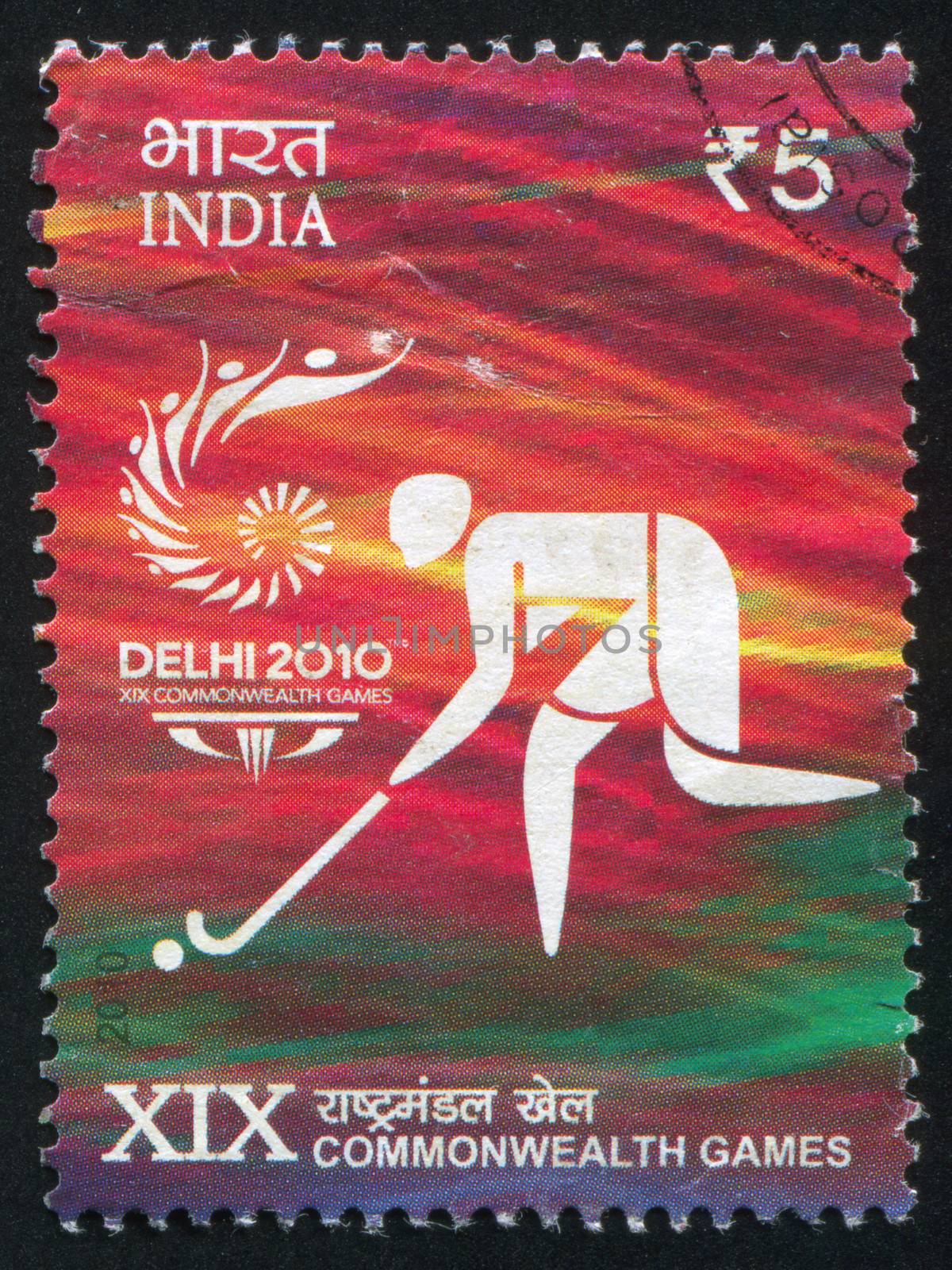 INDIA - CIRCA 2010: stamp printed by India, shows hockey player, circa 2010