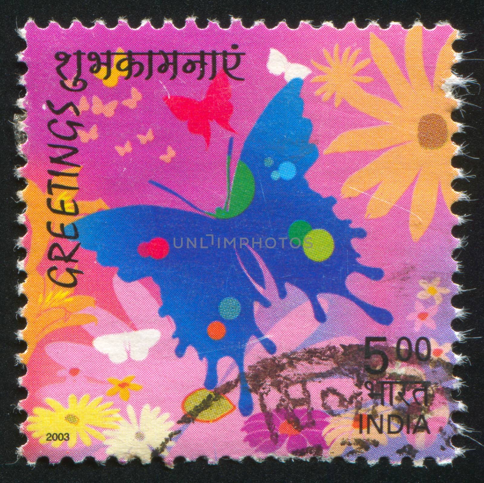 INDIA - CIRCA 2003: stamp printed by India, shows butterflies, circa 2003