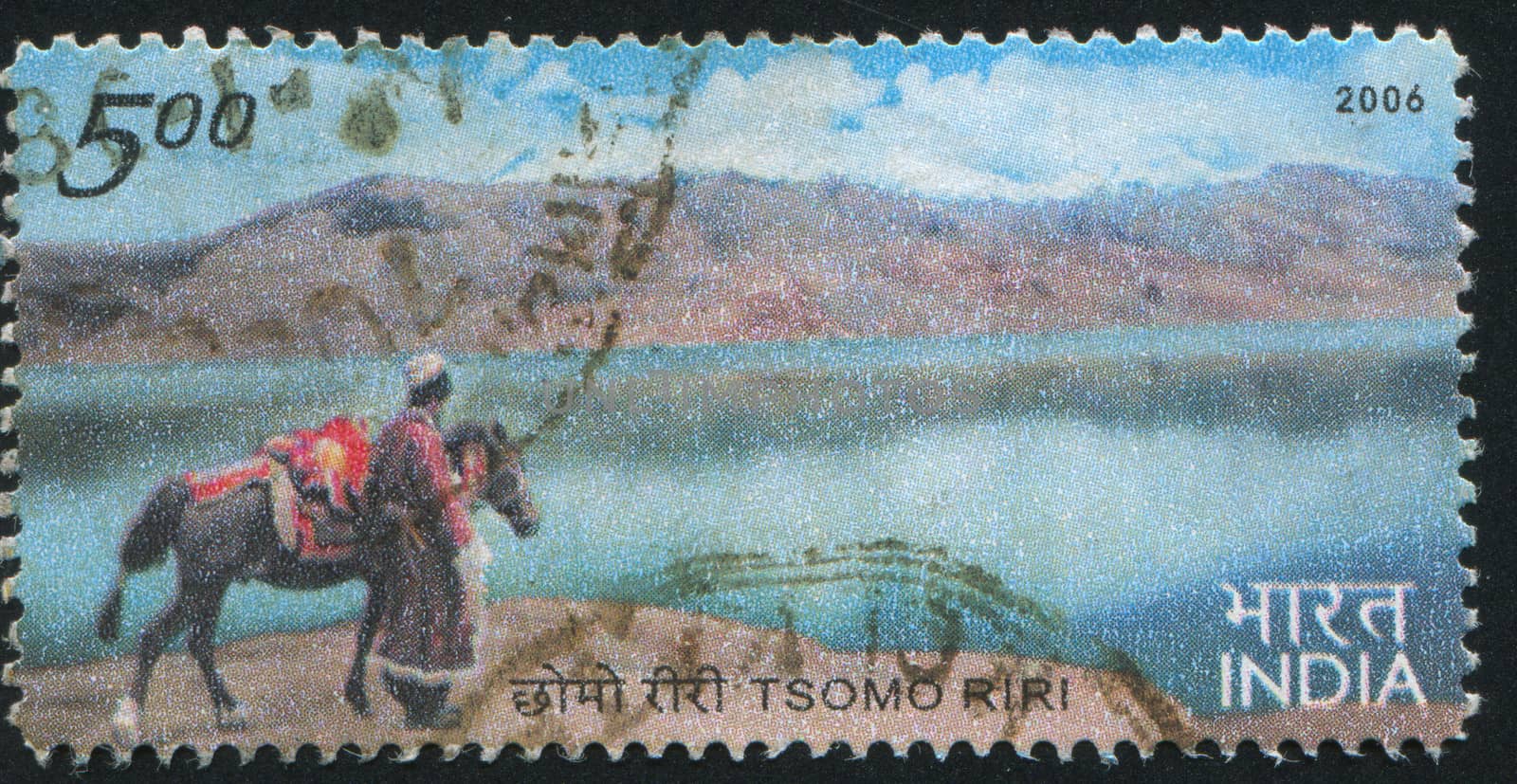 INDIA - CIRCA 2006: stamp printed by India, shows Tsomo Riri lake, circa 2006
