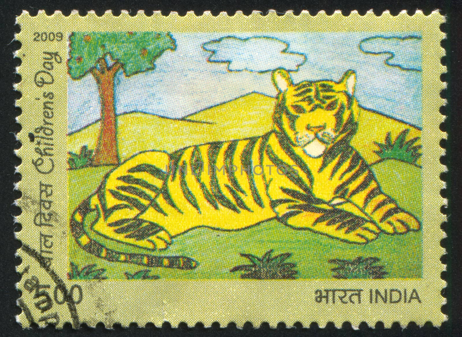INDIA - CIRCA 2009: stamp printed by India, shows tiger, circa 2009
