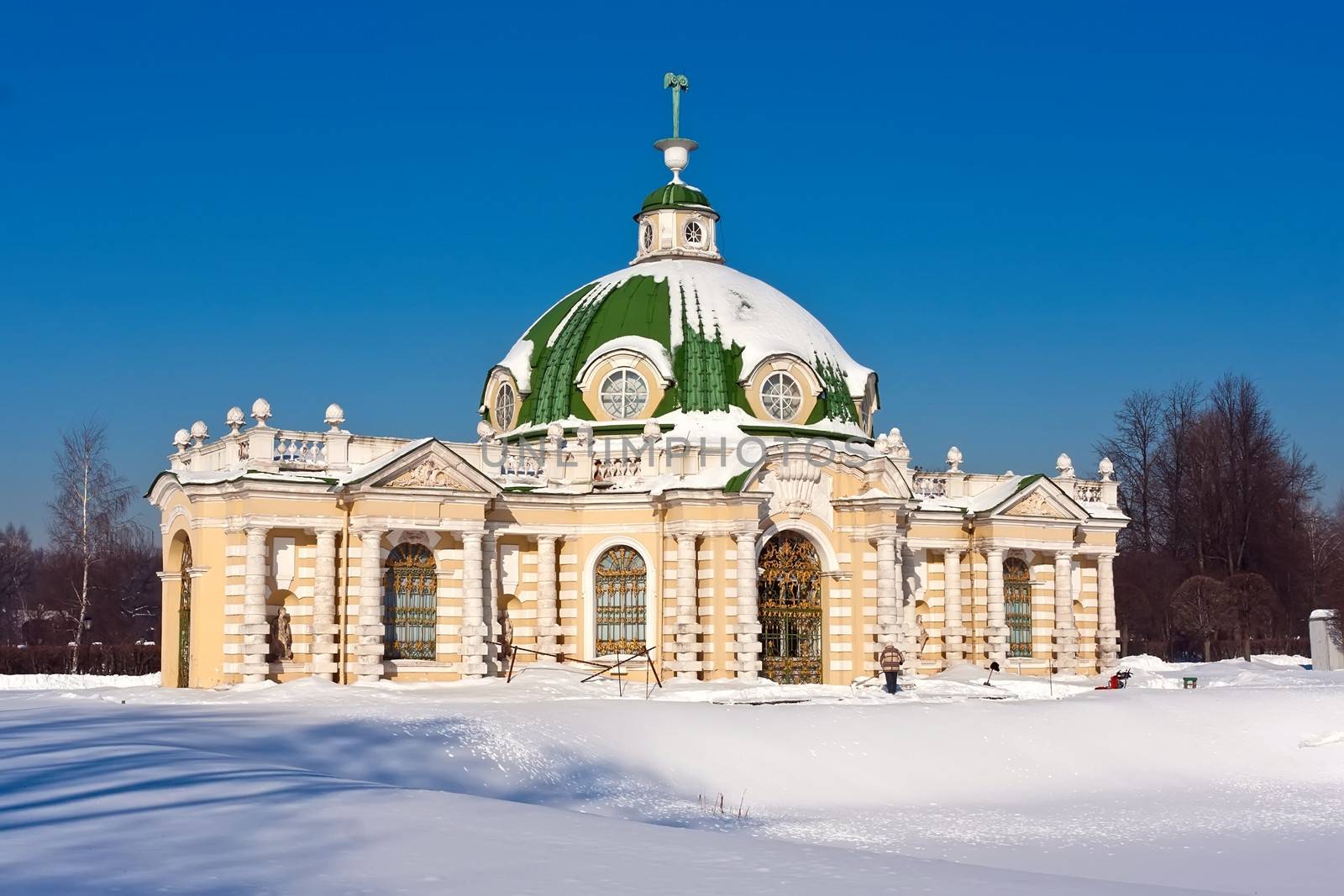 Grotto pavilion in park Kuskovo, Moscow, Russia