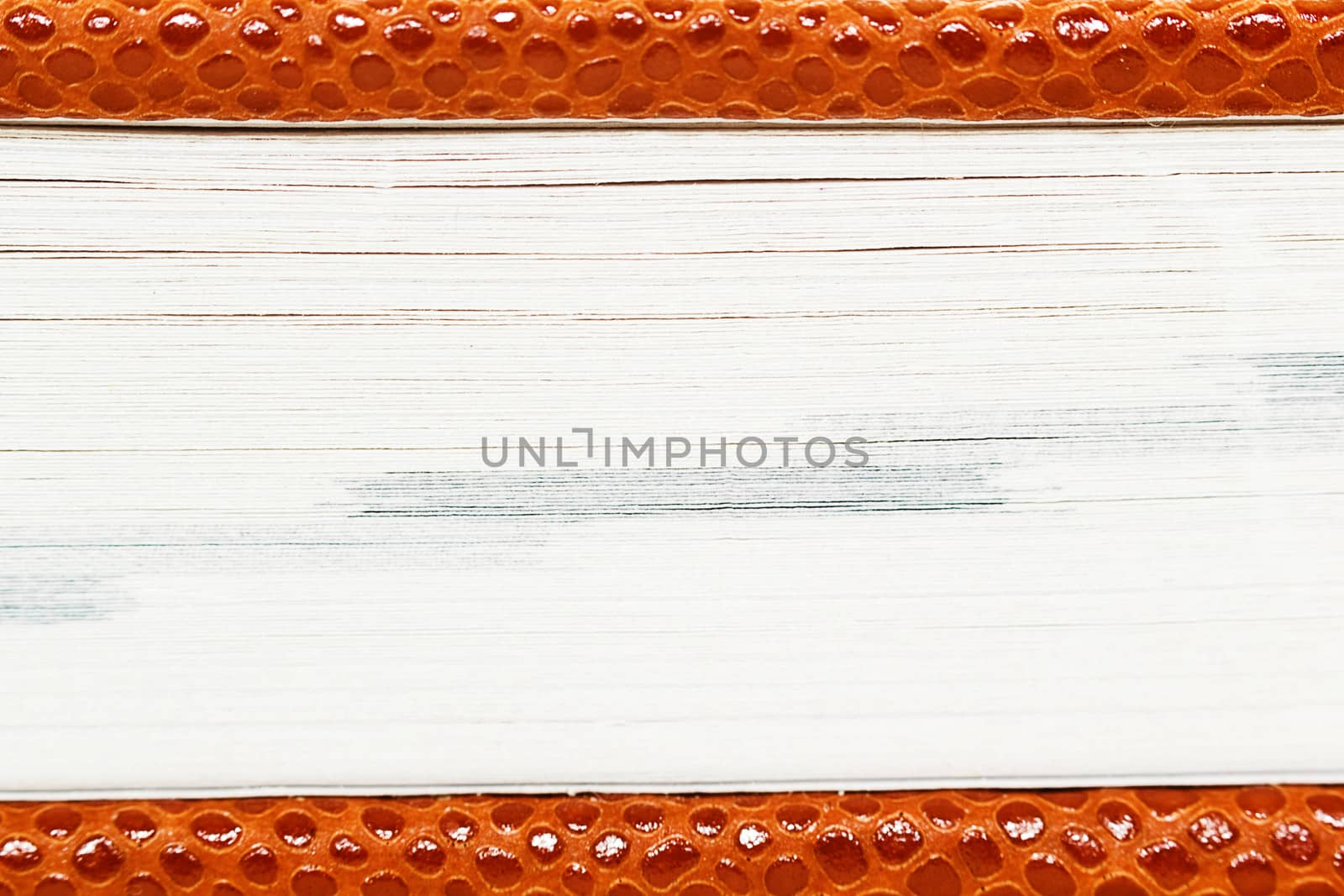 thick notepad of artificial red snakeskin. macro