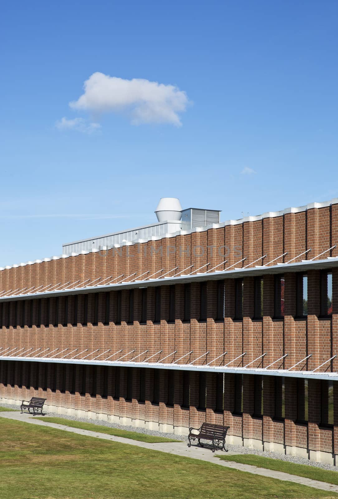 Retro Office building on a sunny day