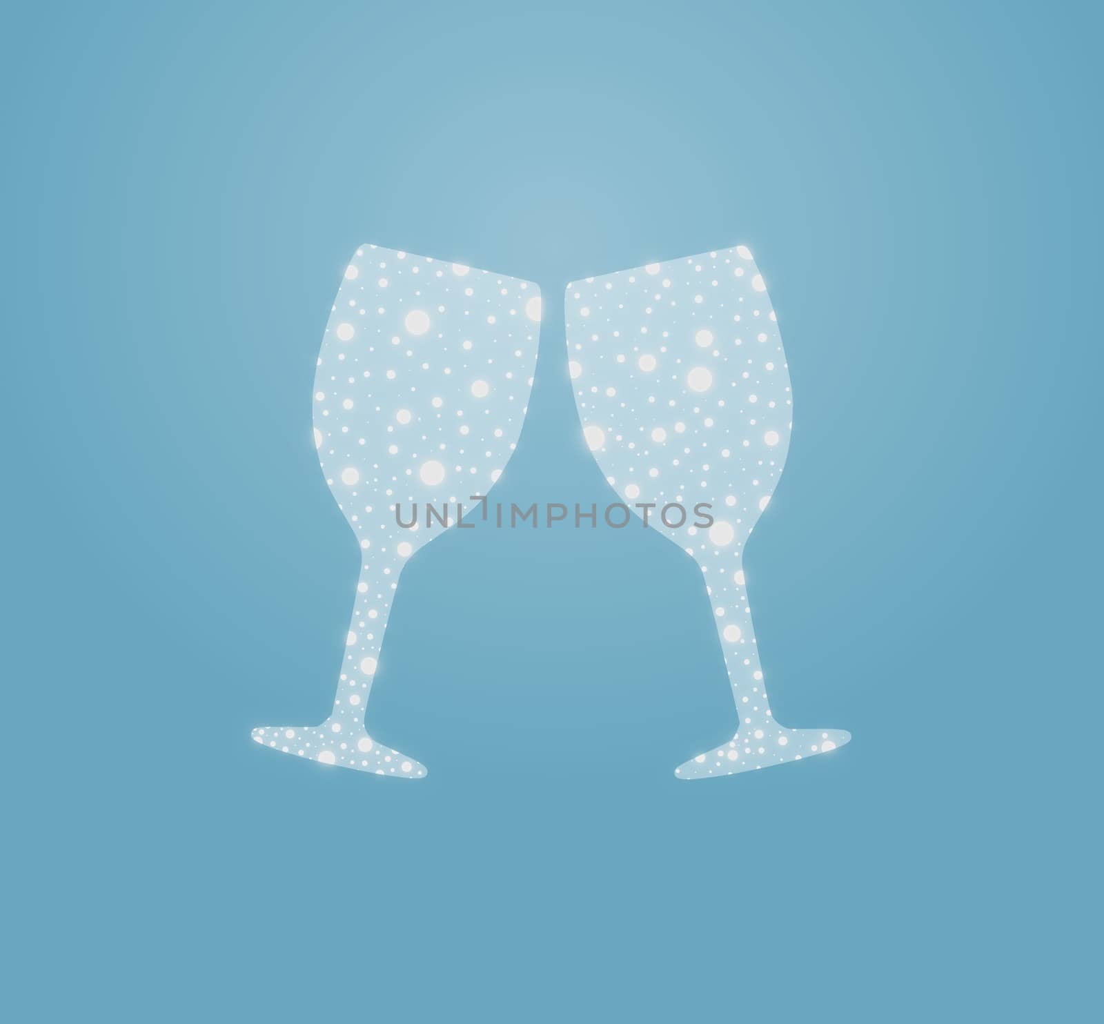 Illustration of two abstract wine glasses