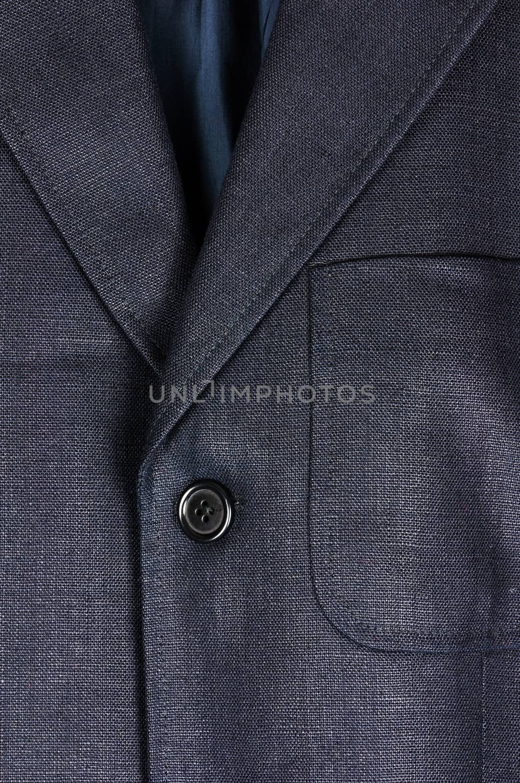 Blue linen jacket detail