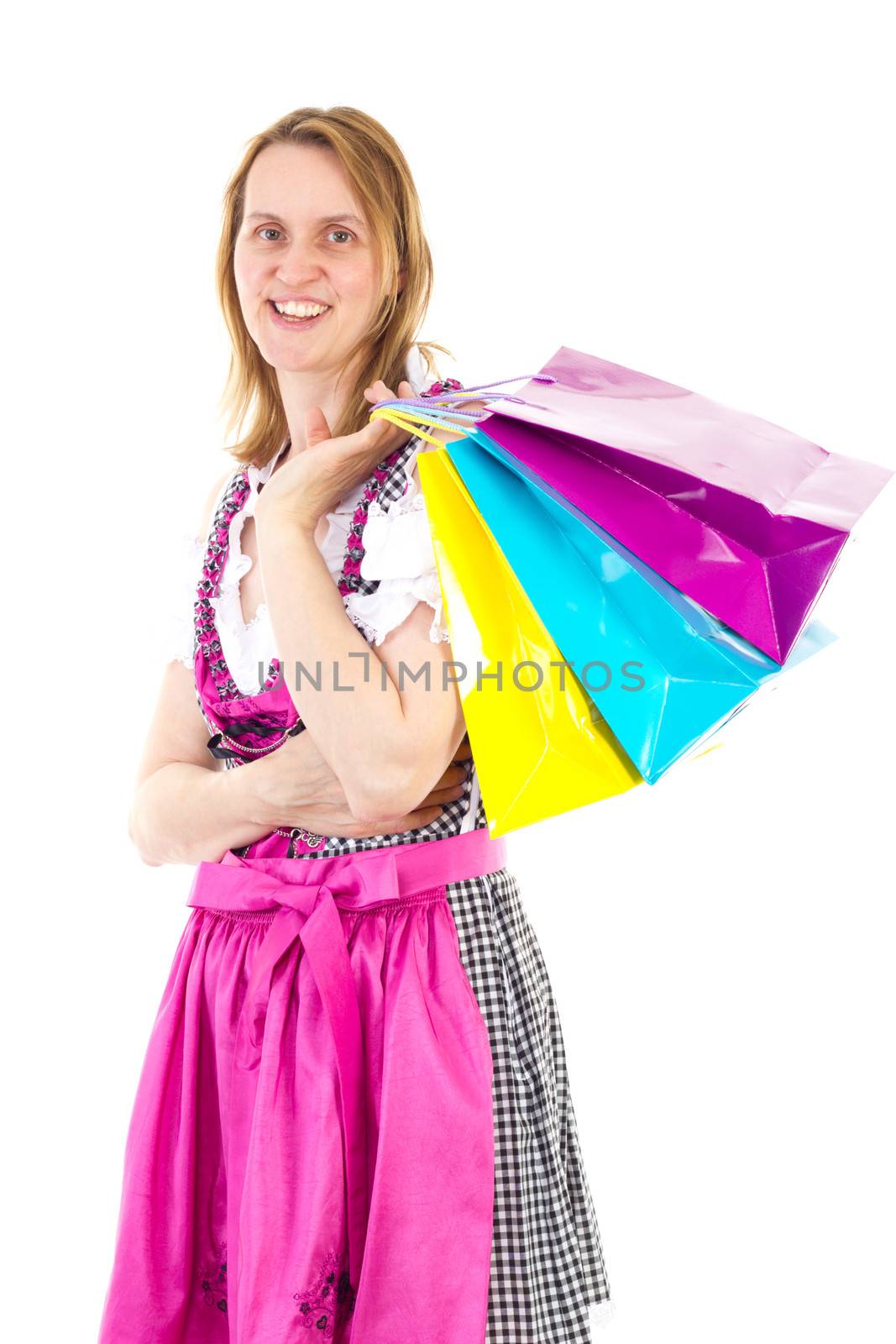 Alpine woman on shopping tour