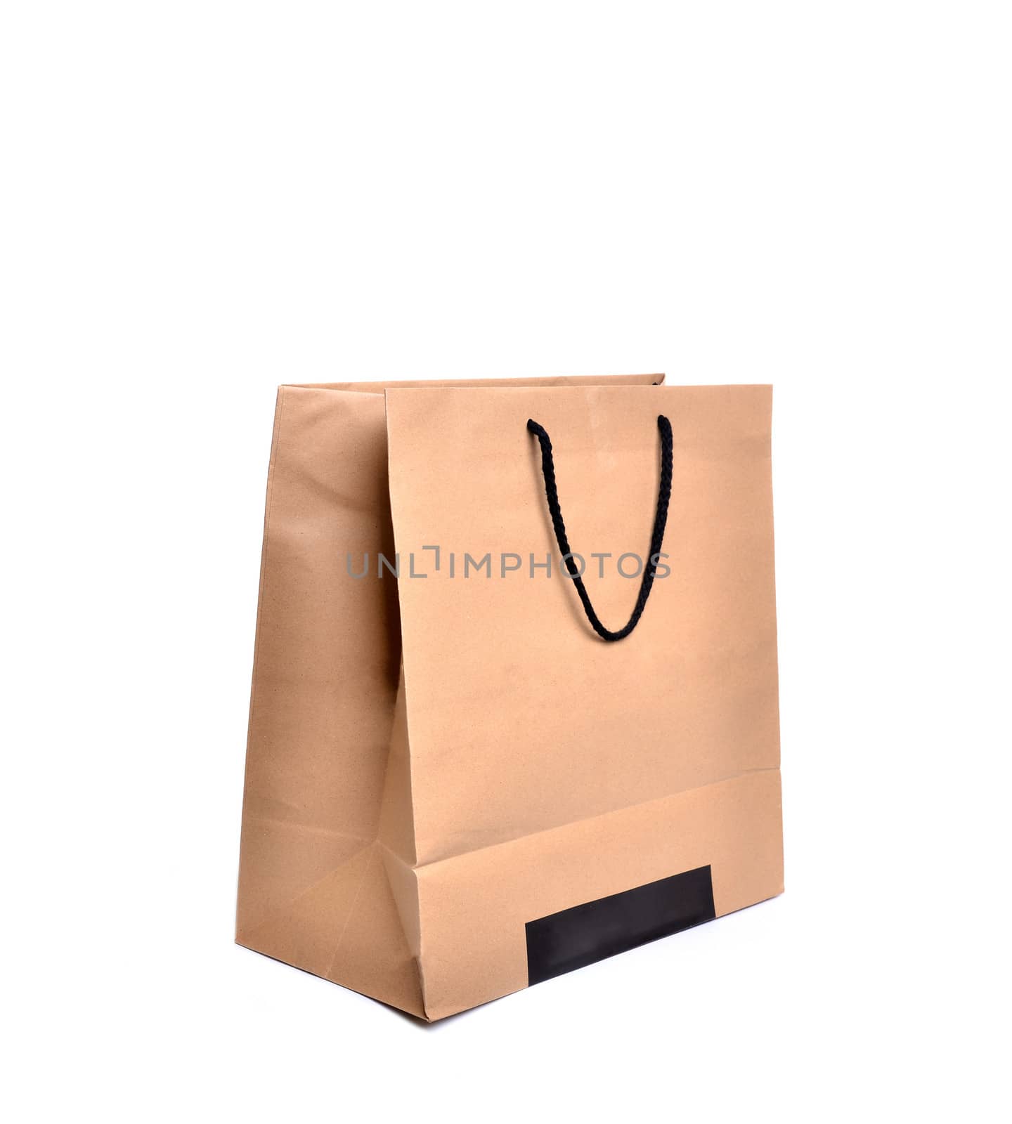 brown paper bag isolated on white background