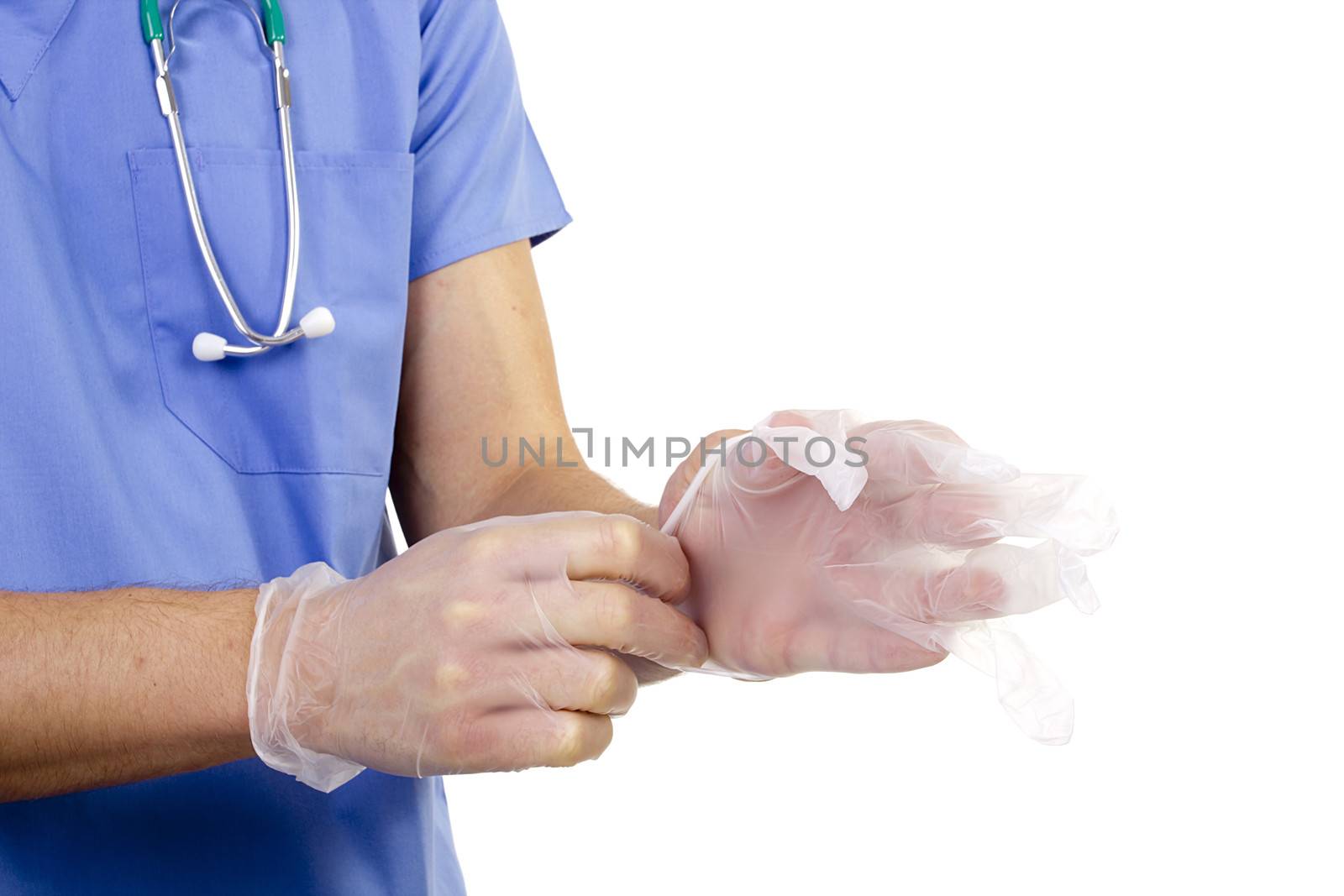 Doctor puts gloves by VIPDesignUSA