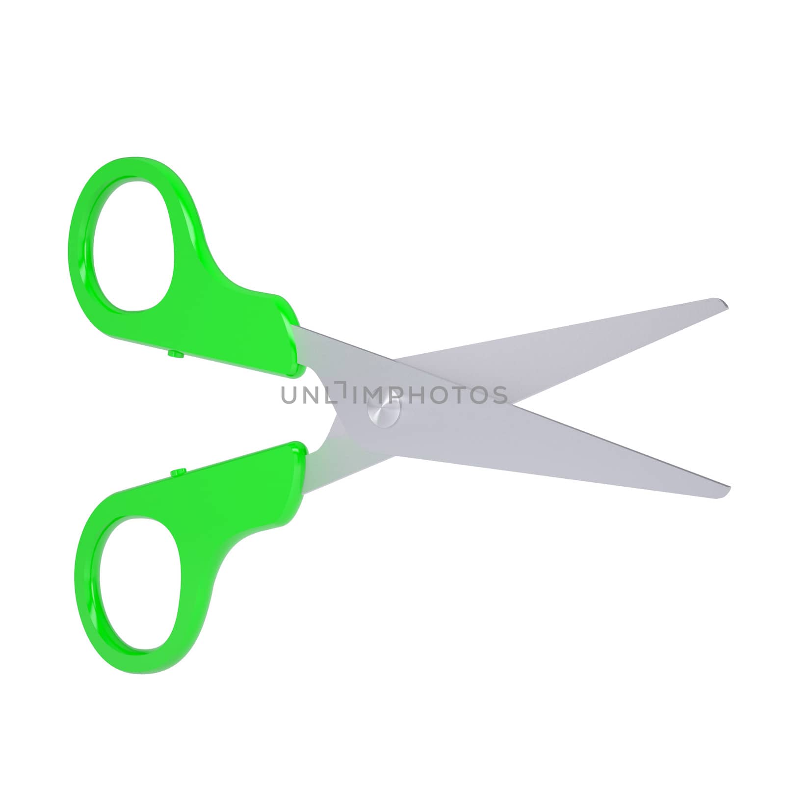 Scissors with green handles by cherezoff