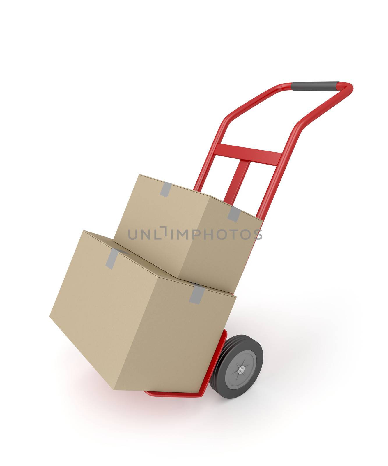 Hand truck with boxes by magraphics