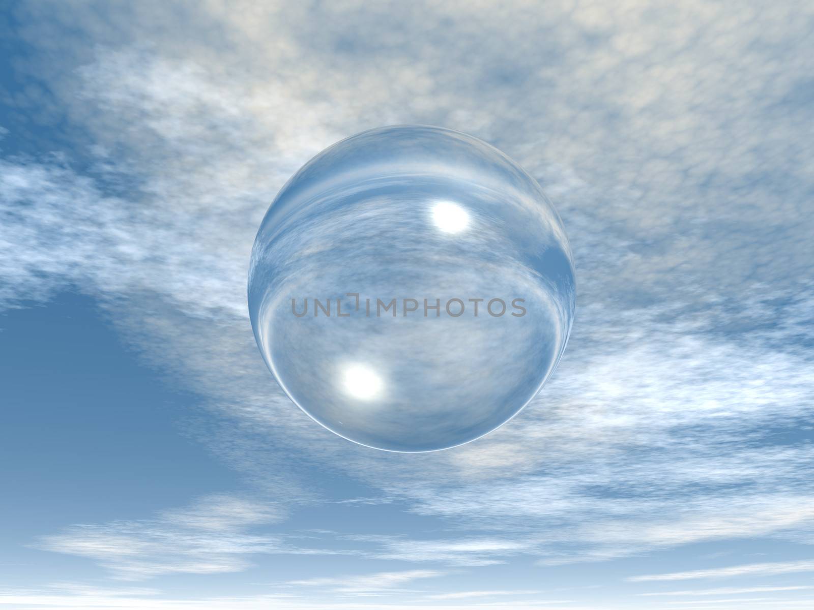 soap bubble in the sky - 3d illustration