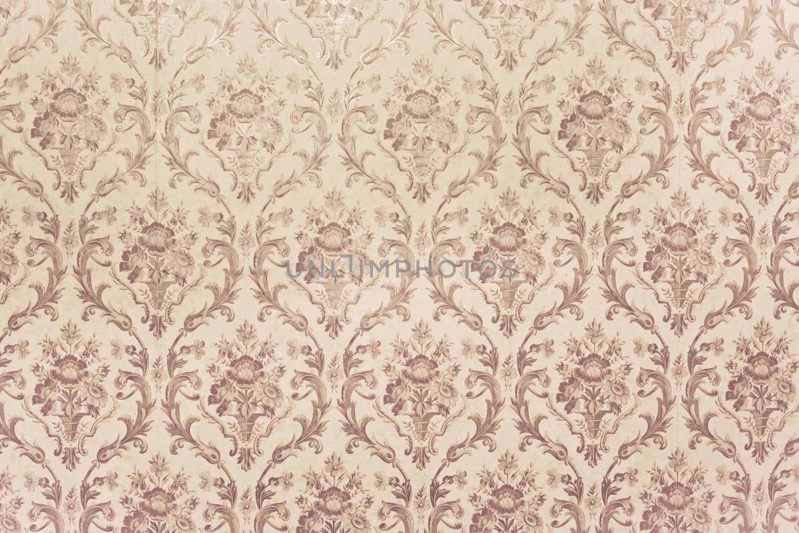 Close up of vintage wallpaper pattern as a background