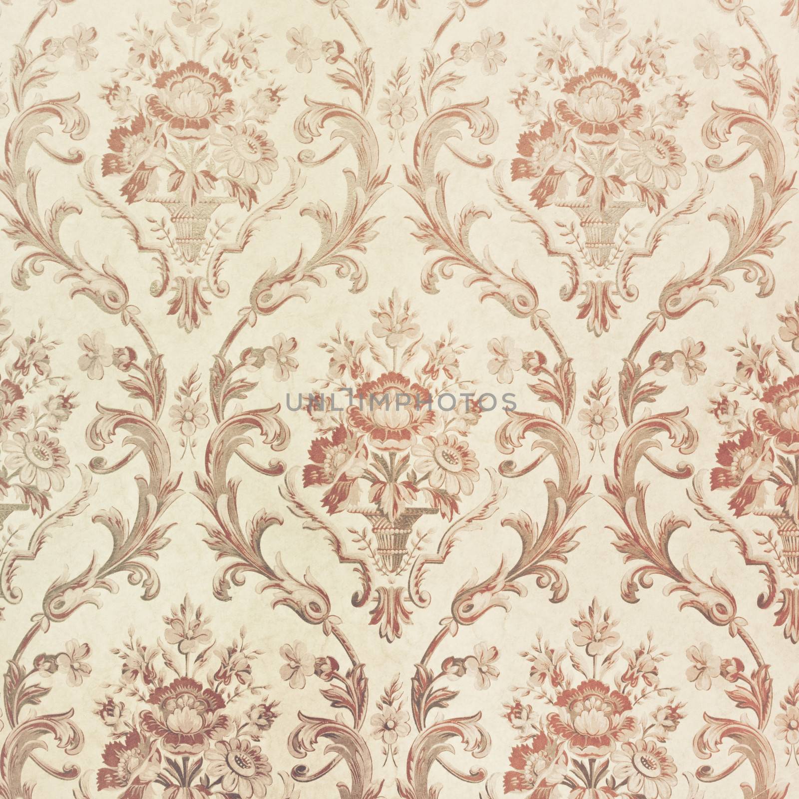 Close up of vintage wallpaper pattern as a background