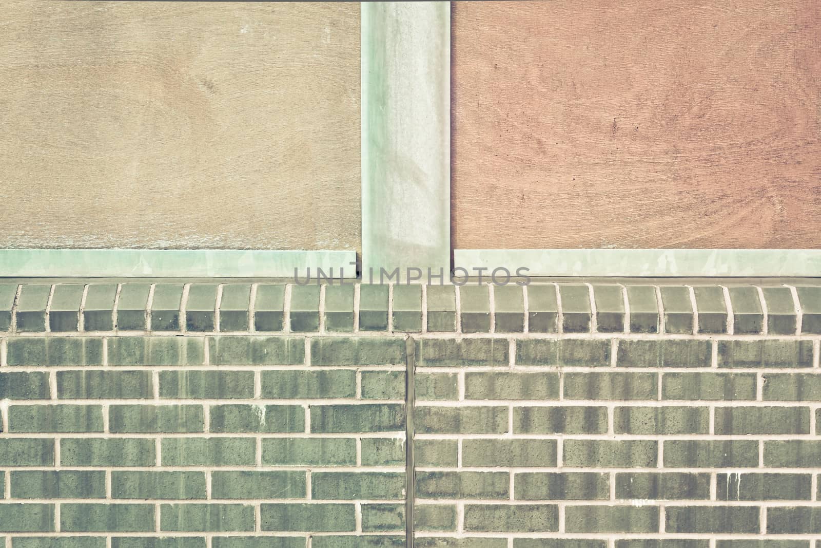 brick wall and wooden panels as a background image