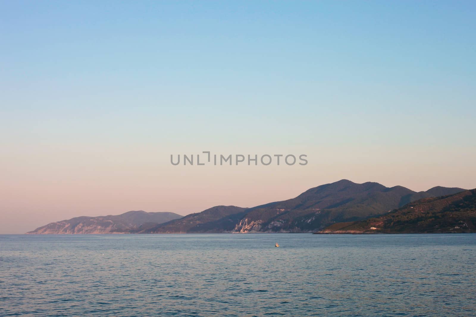 Generic view of a Greek Island landscape at dusk
