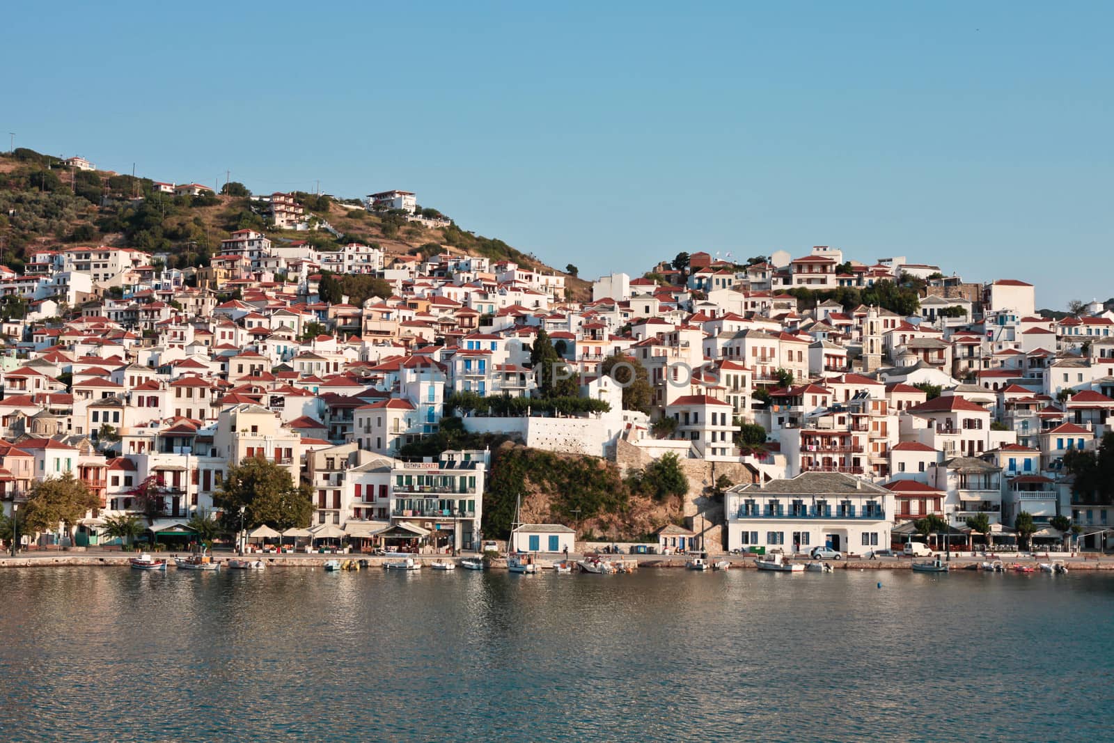 Old town of Skopelos in the early morning light