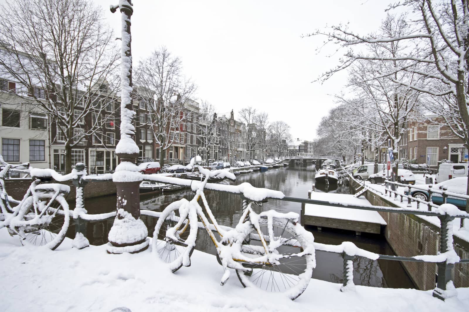 Amsterdam in winter in the Netherlands