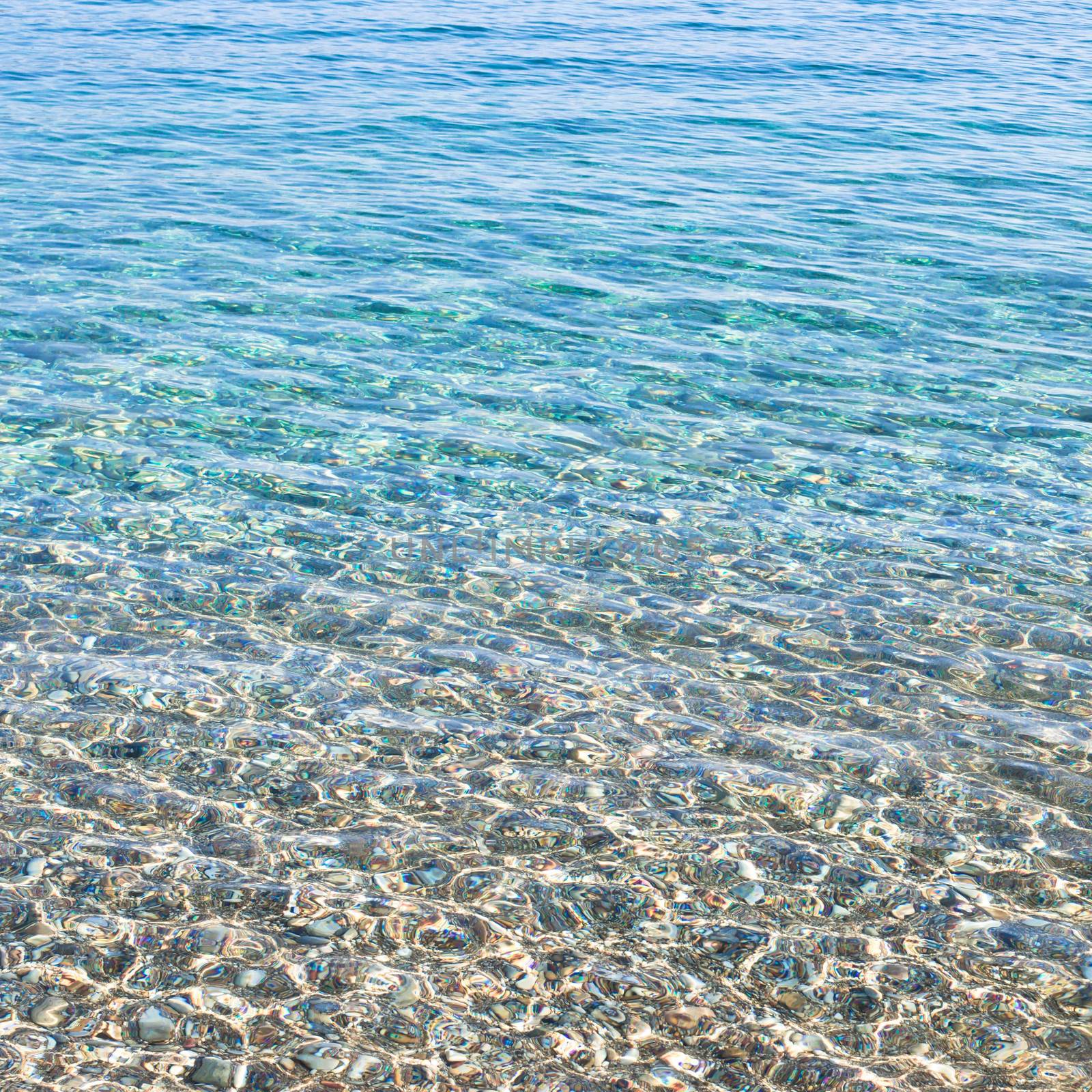 Clear sea water and pebbles as a background image