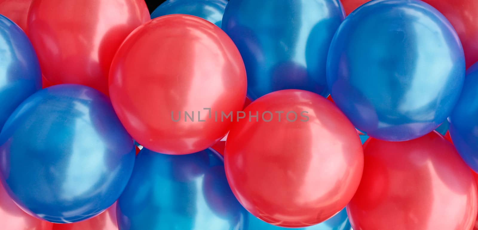 Red and blue balloons as a background image