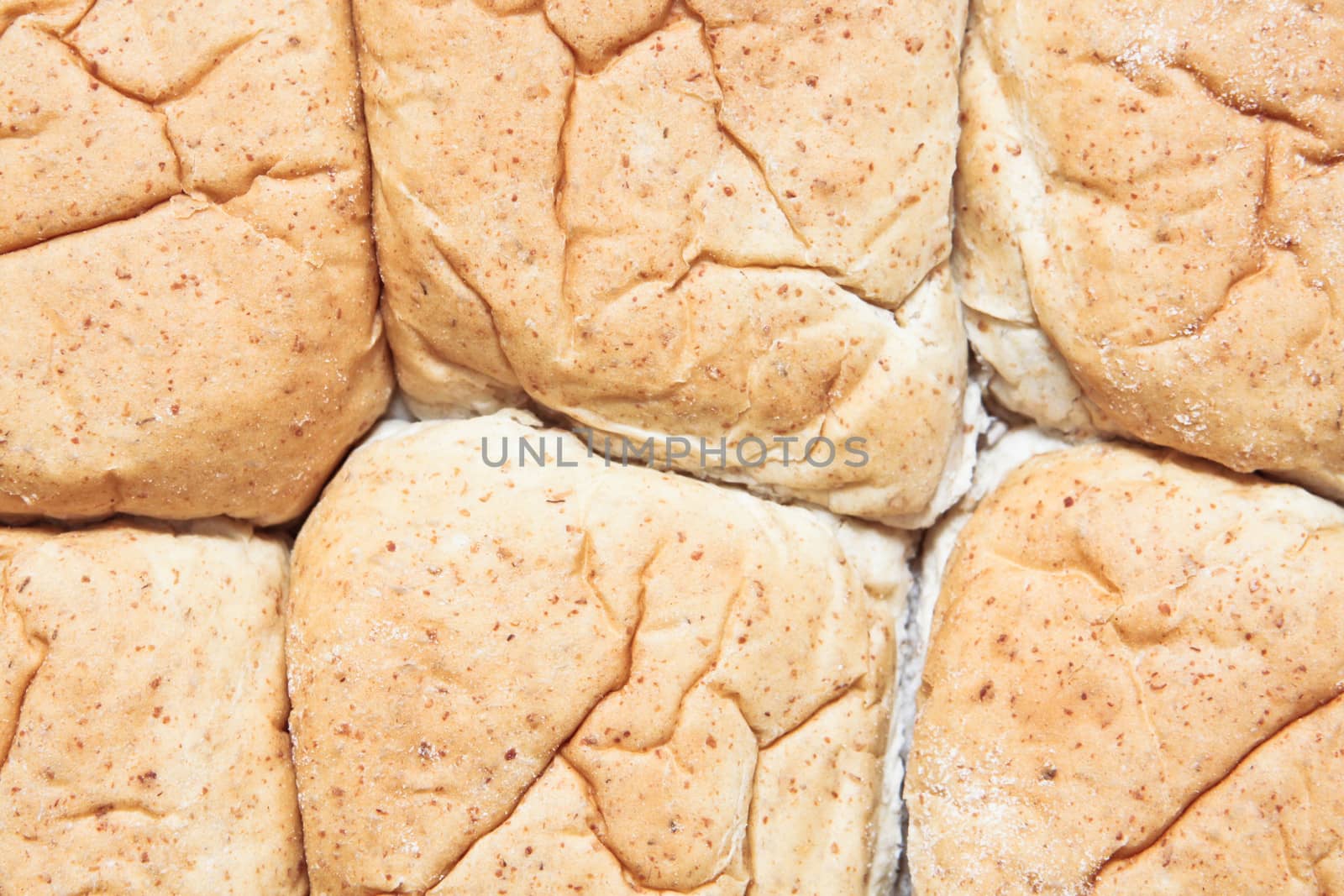 Six bread rolls as a background image