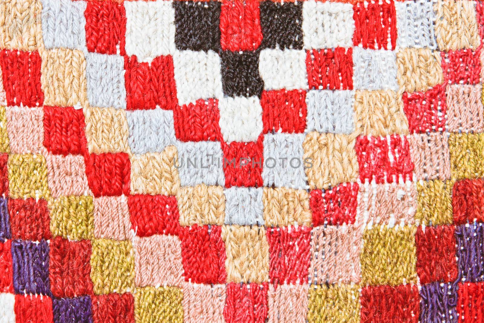 Close up of a vibrant textile as a background