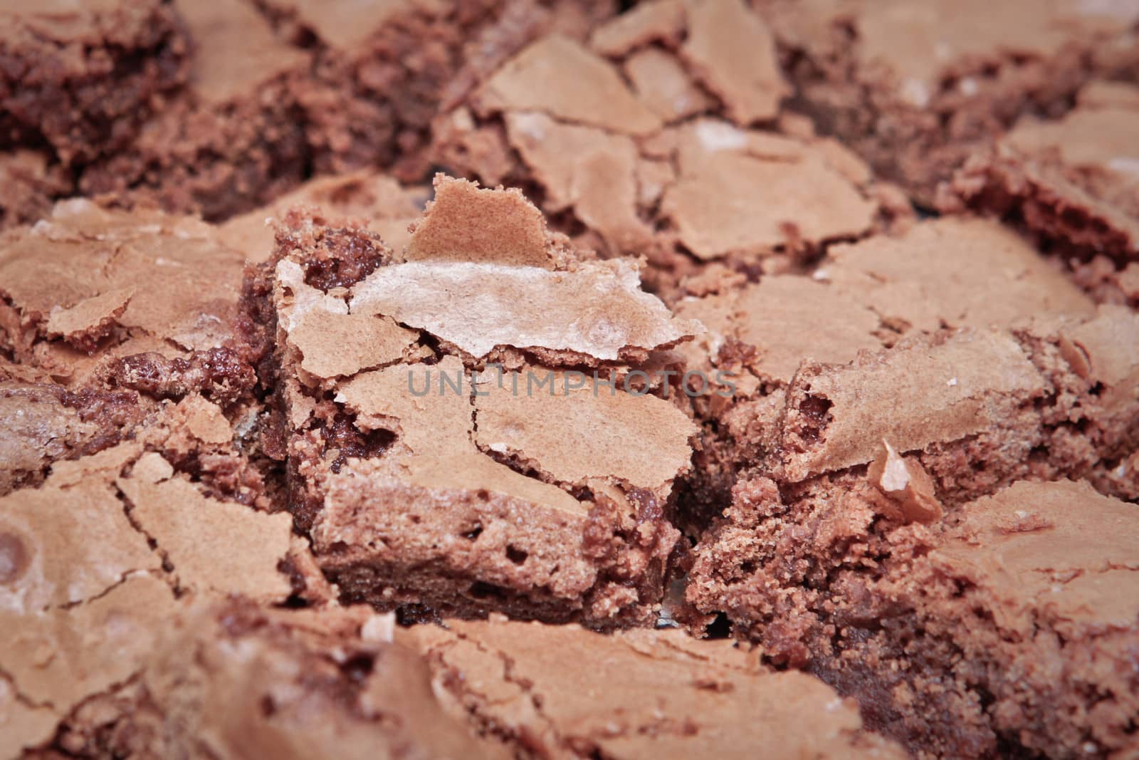 Selection of freshly baked home made brownies