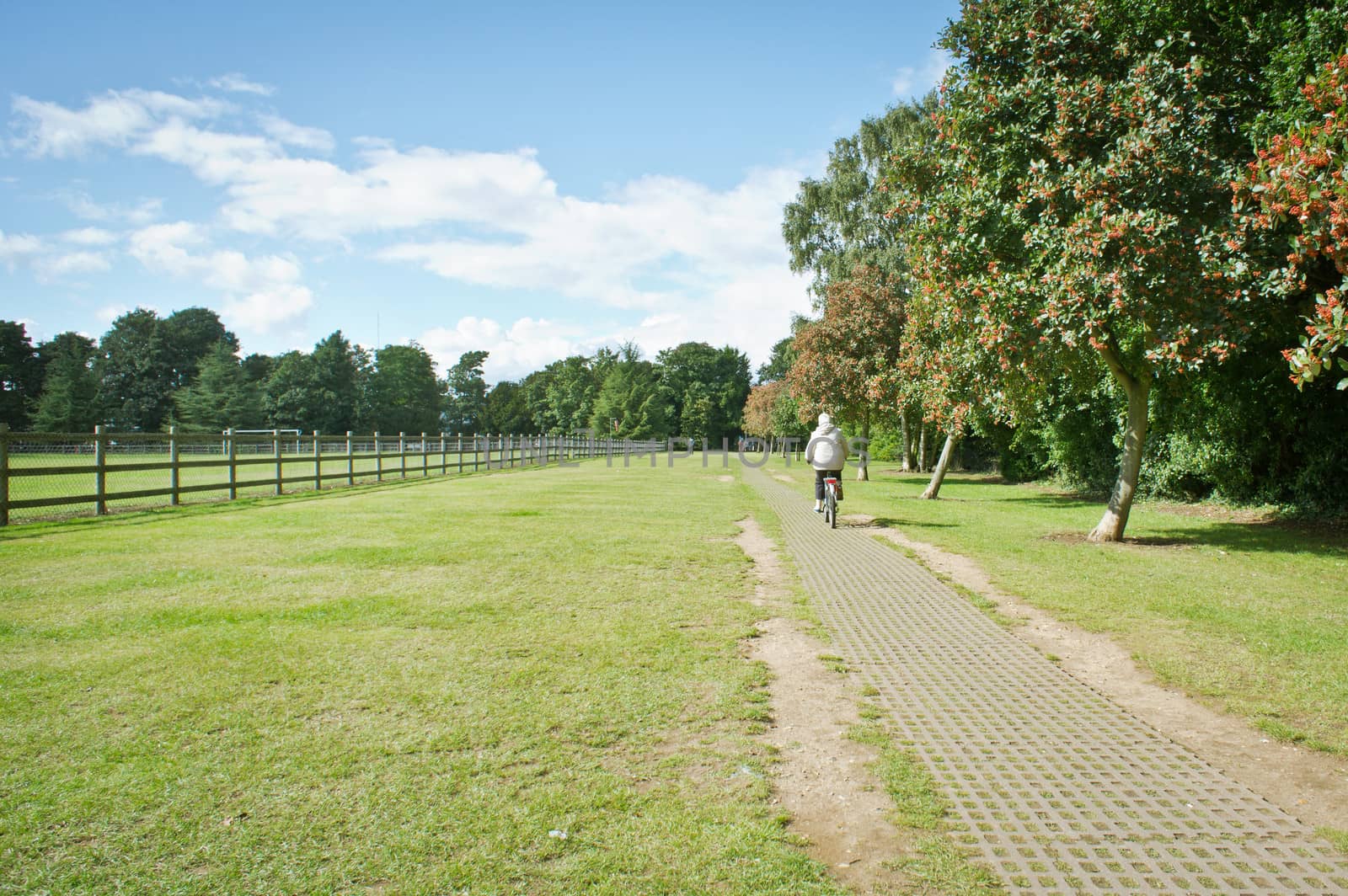 A rural cycle path in England on a summer day