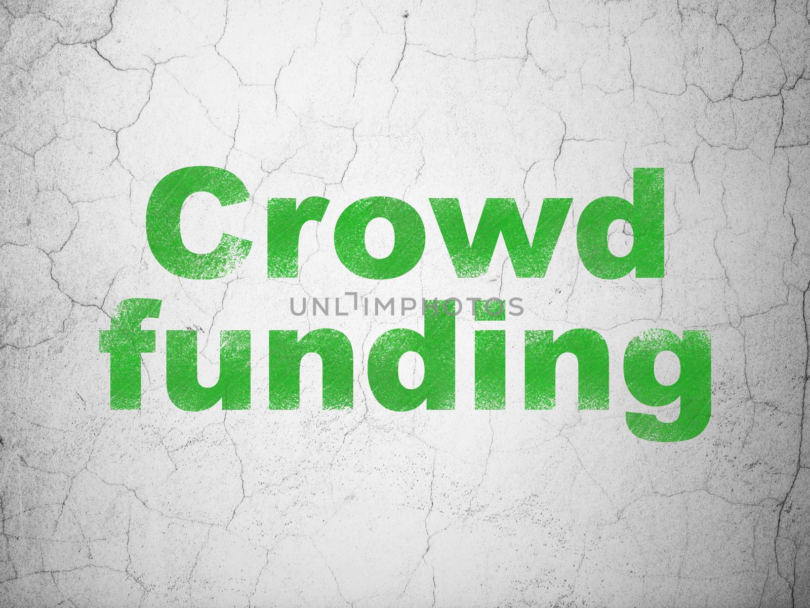 Finance concept: Crowd Funding on wall background by maxkabakov
