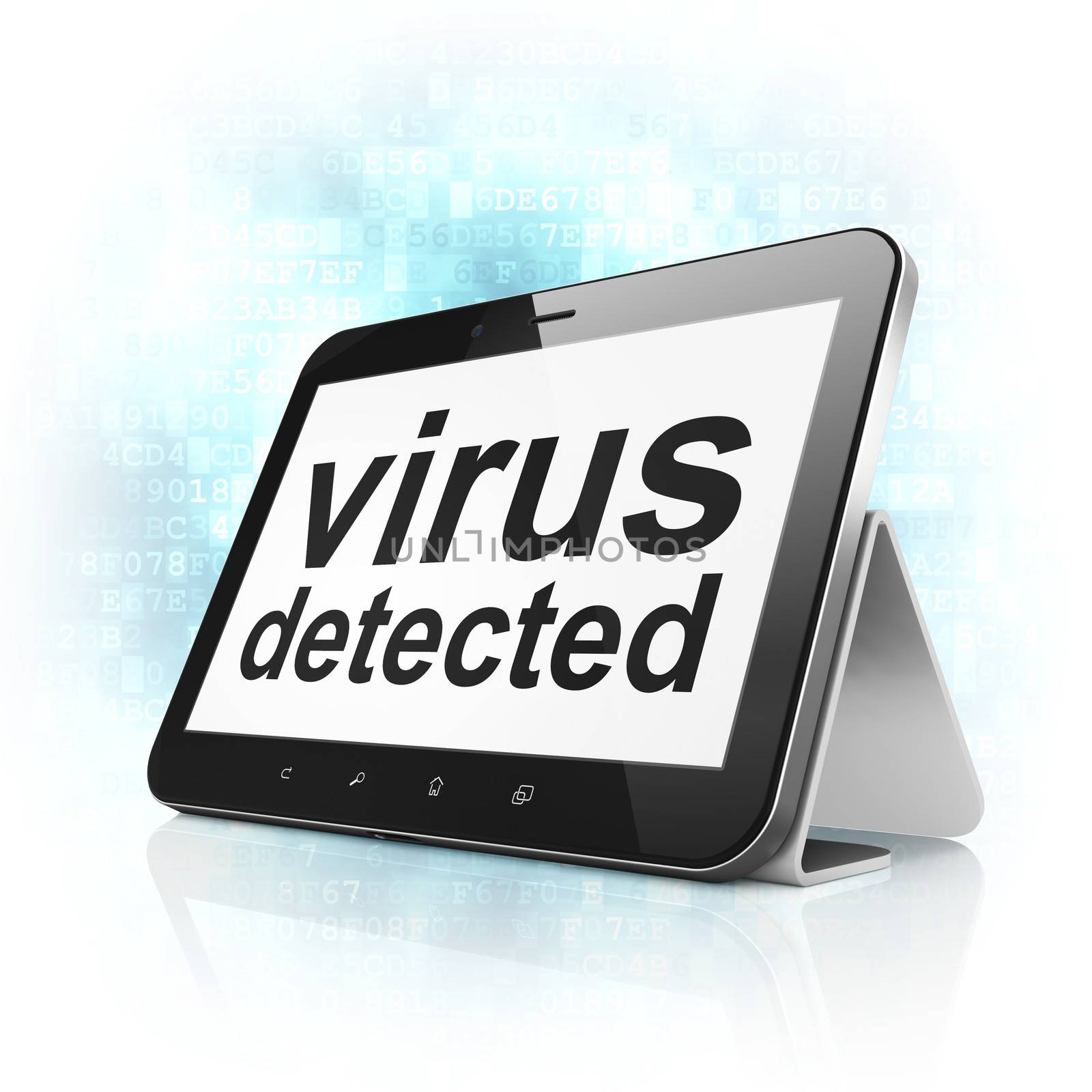Safety concept: Virus Detected on tablet pc computer by maxkabakov