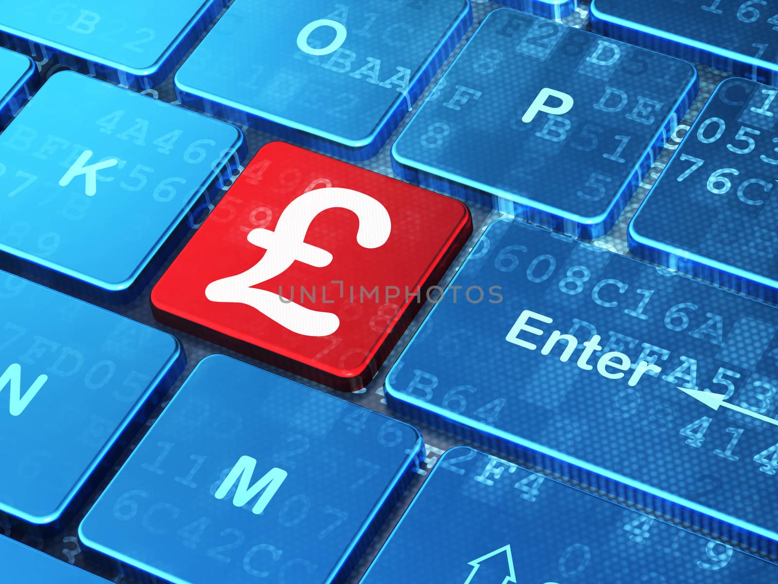 Currency concept: Pound on computer keyboard background by maxkabakov