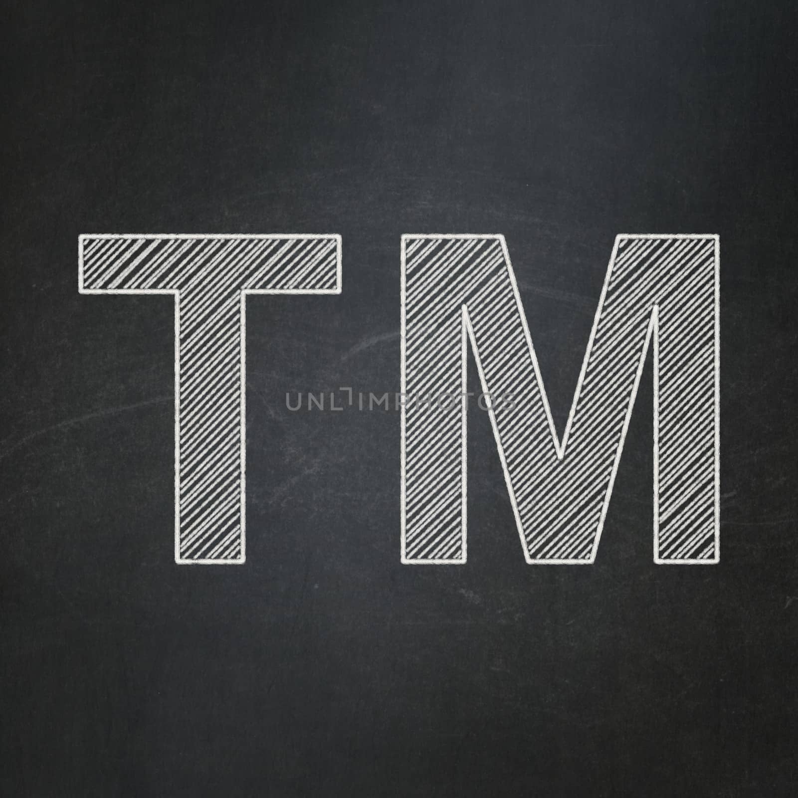 Law concept: Trademark icon on Black chalkboard background, 3d render