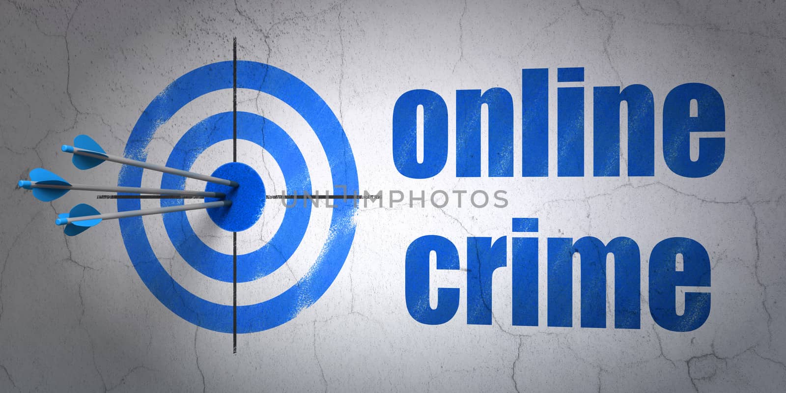 Privacy concept: target and Online Crime on wall background by maxkabakov