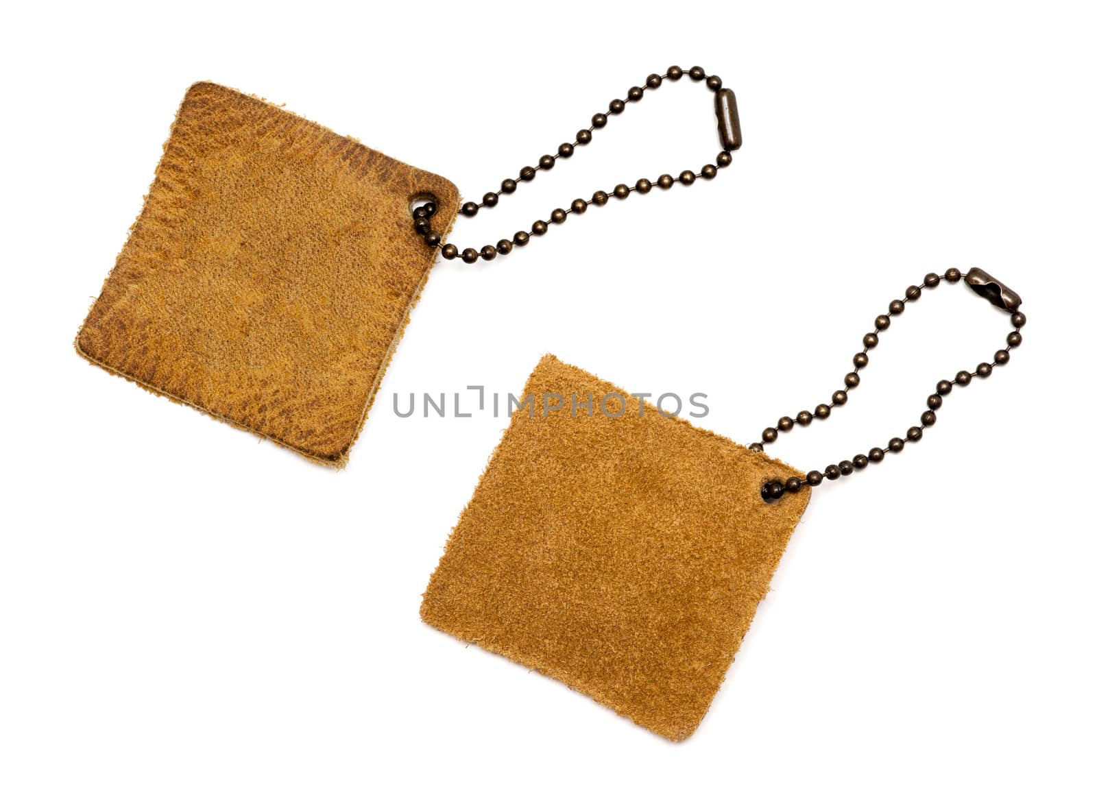 leather tags on white background by DNKSTUDIO