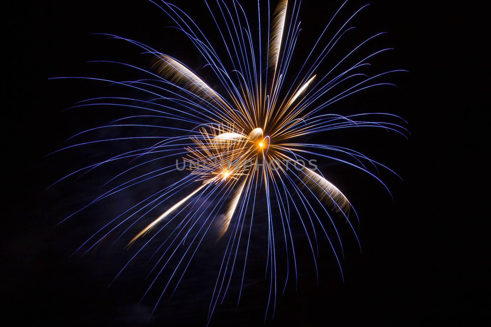 Fireworks Frame With Pure 100% Black Copy Space