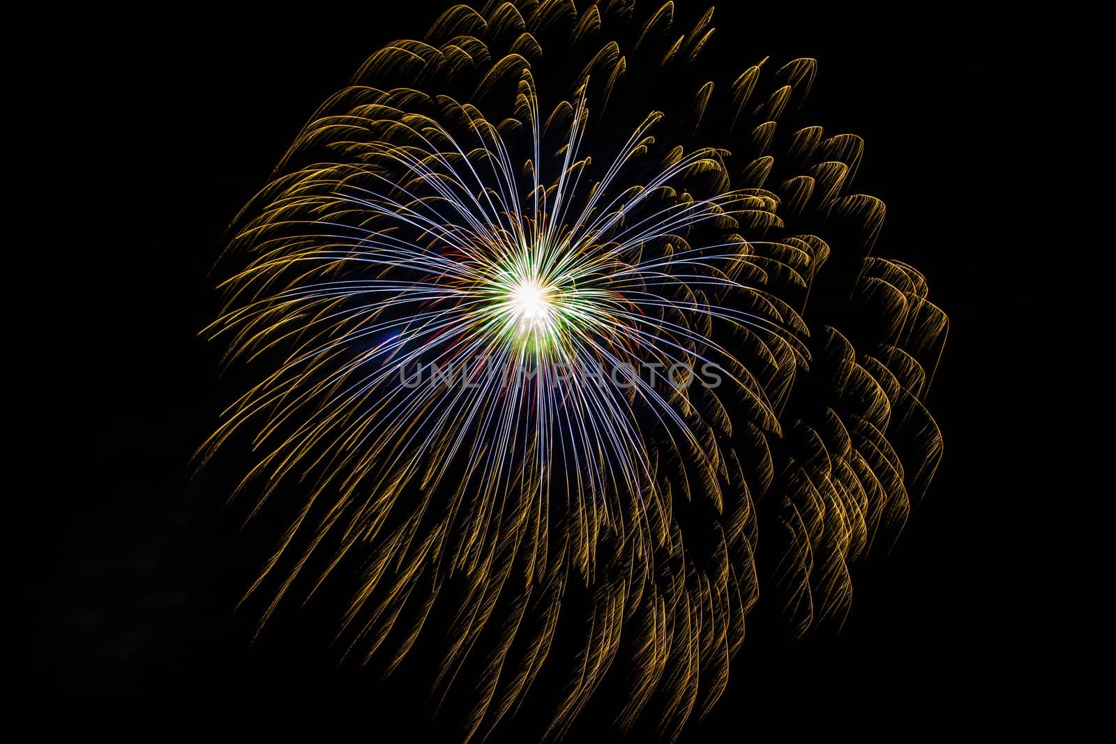 Fireworks Frame With Pure 100% Black Copy Space